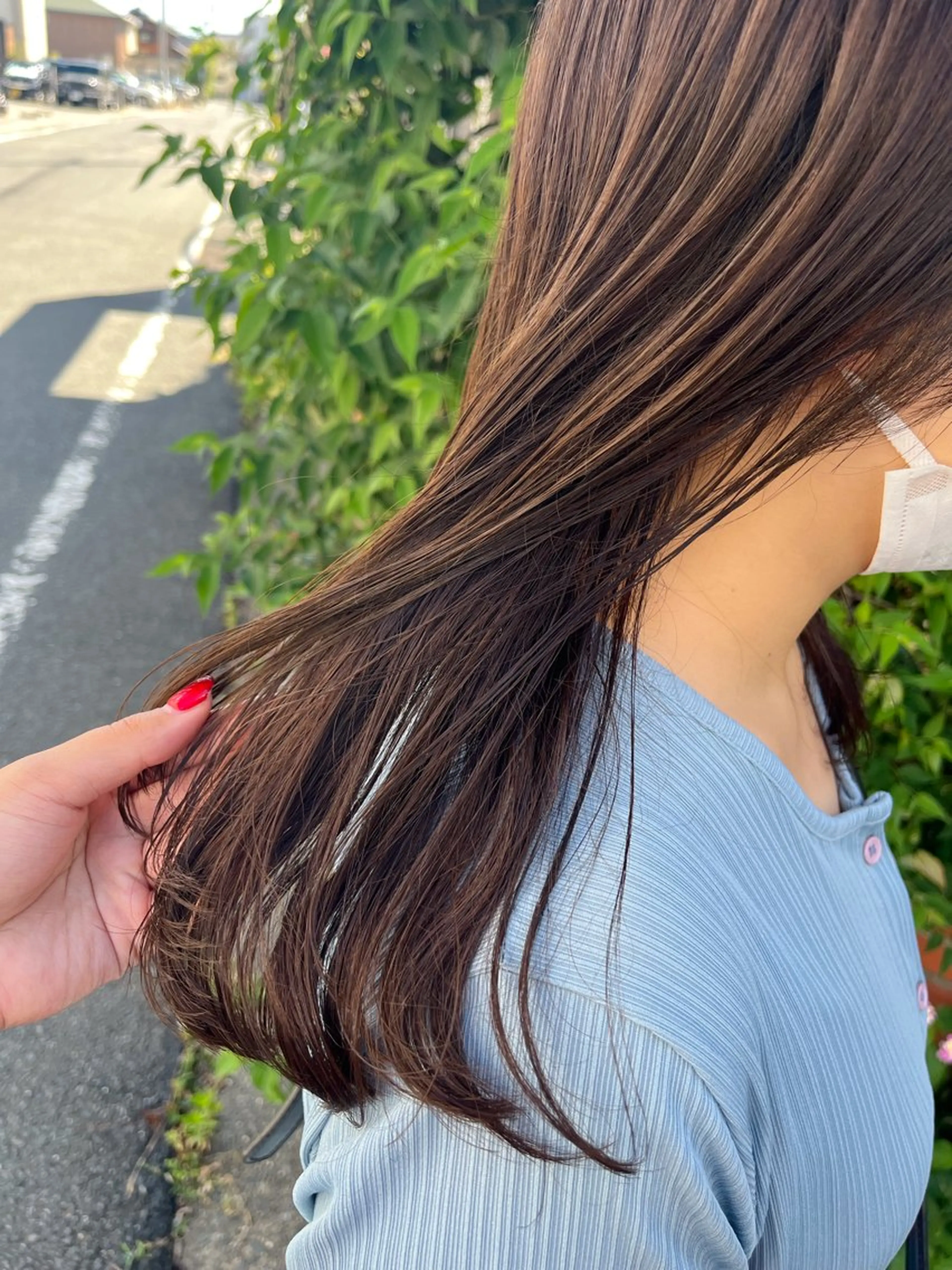 セミロング カラー ブラウンカラー オリーブブラウン 髪質改善 韓国風ヘア .5 by SOLEIL藤沢店のヘアスタイル