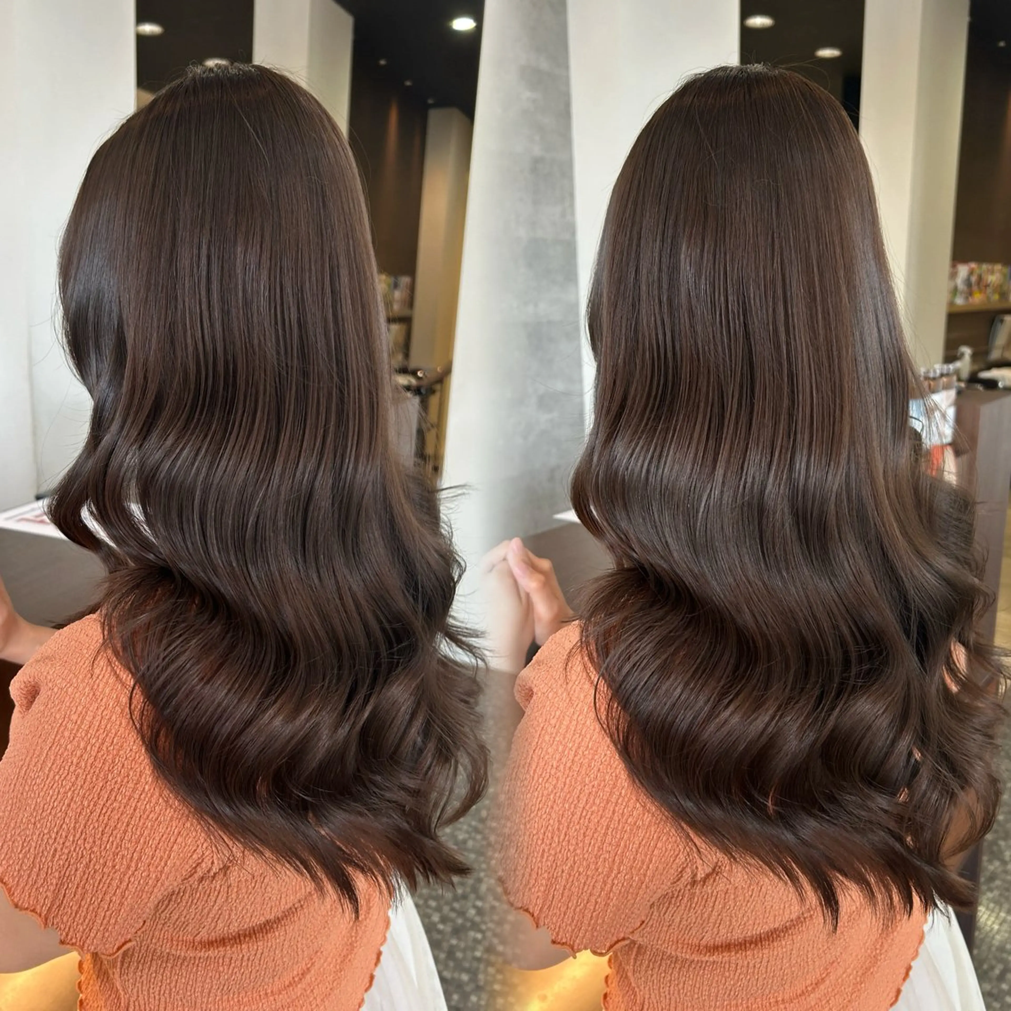 ロング カラー 髪質改善 レイヤーカット 韓国ヘア🤍ワンホン 🤍あやかのヘアスタイル