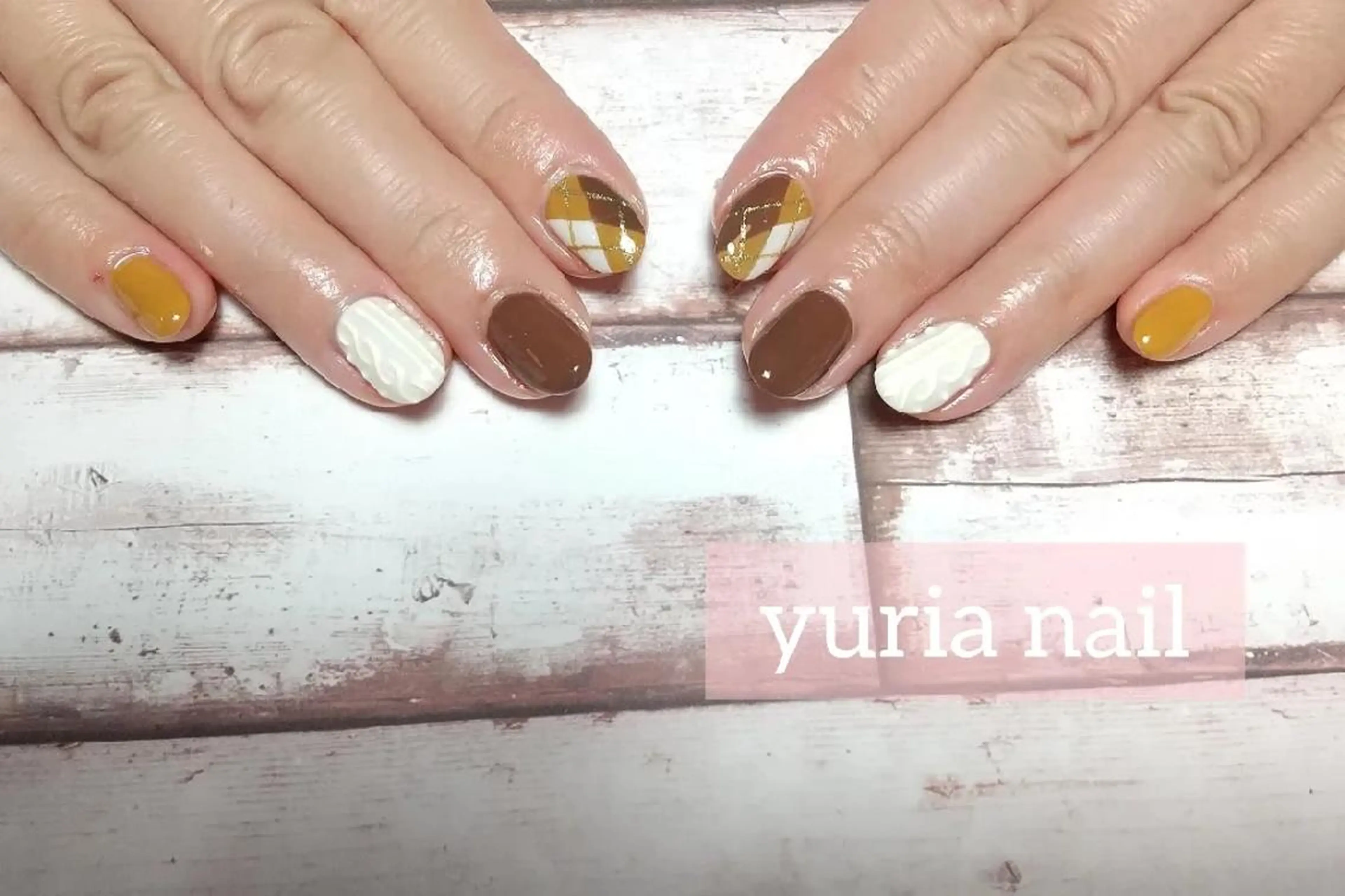 ネイル ブラウン ジェルネイル 小林 ゆりあのネイルデザイン