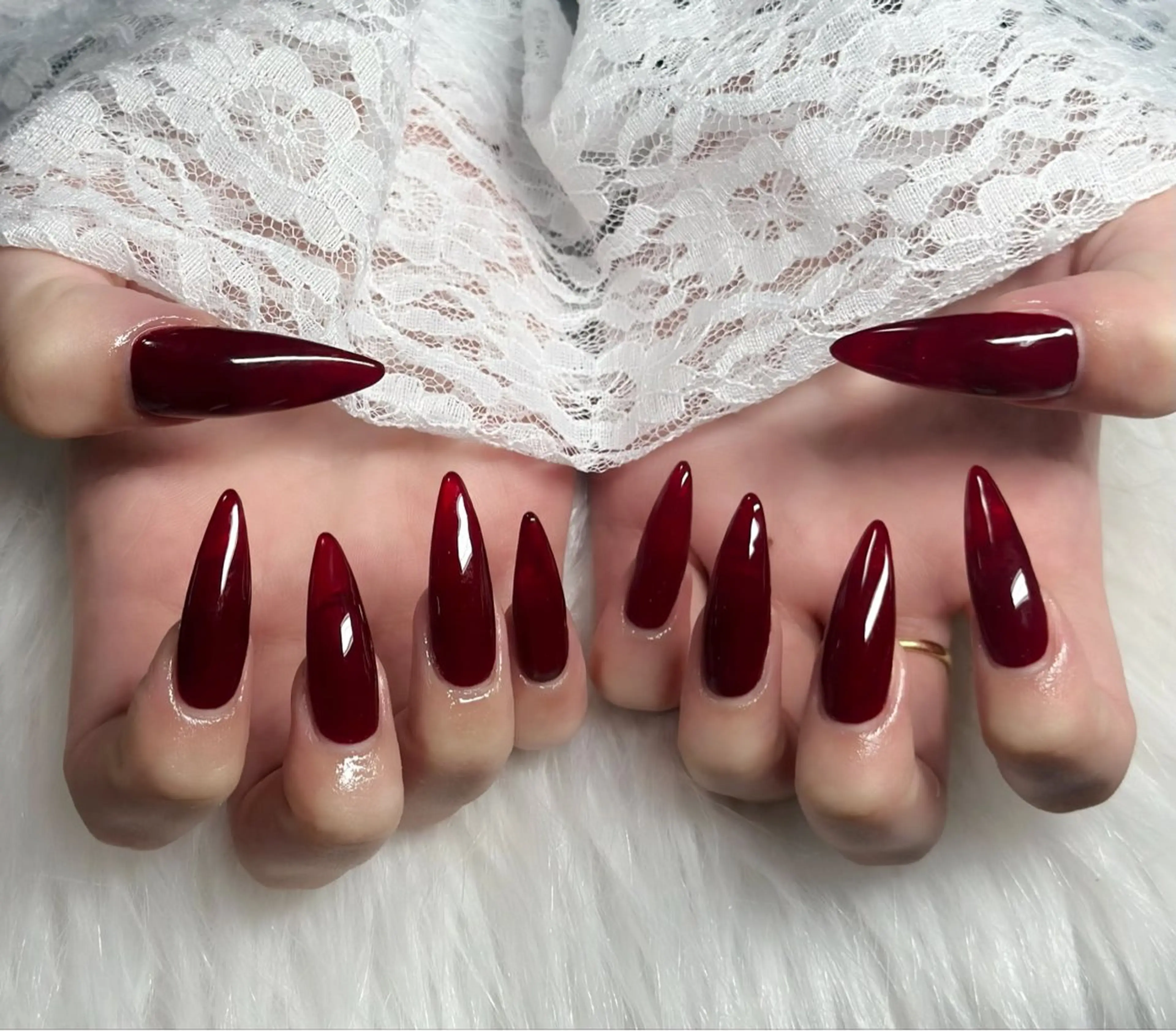 ネイル オーロラネイル フレンチネイル ジェルネイル ハロウィン キラキラネイル ハンドネイル H.baby Nail Salonのネイルデザイン