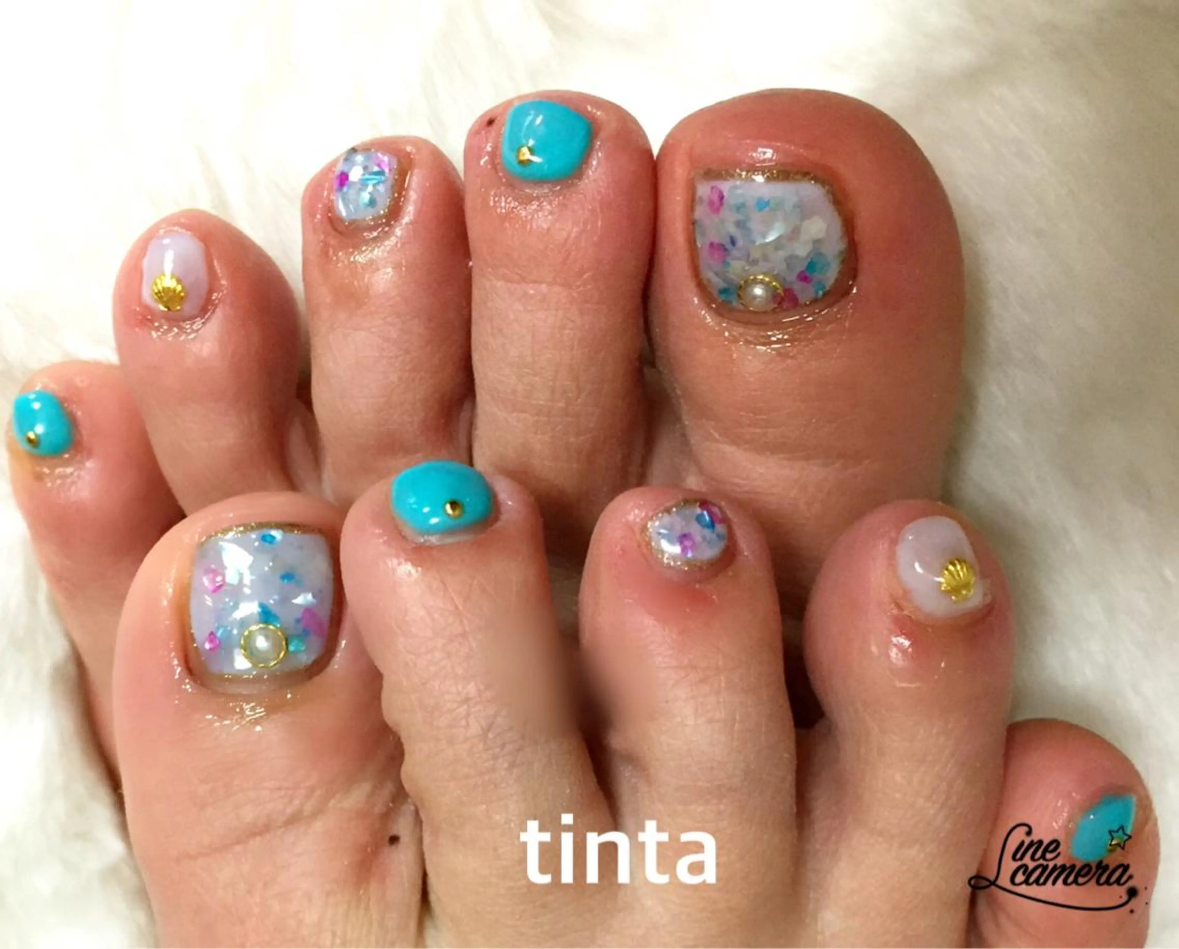 ネイル フットネイル キラキラネイル 馬場 典子のネイルデザイン