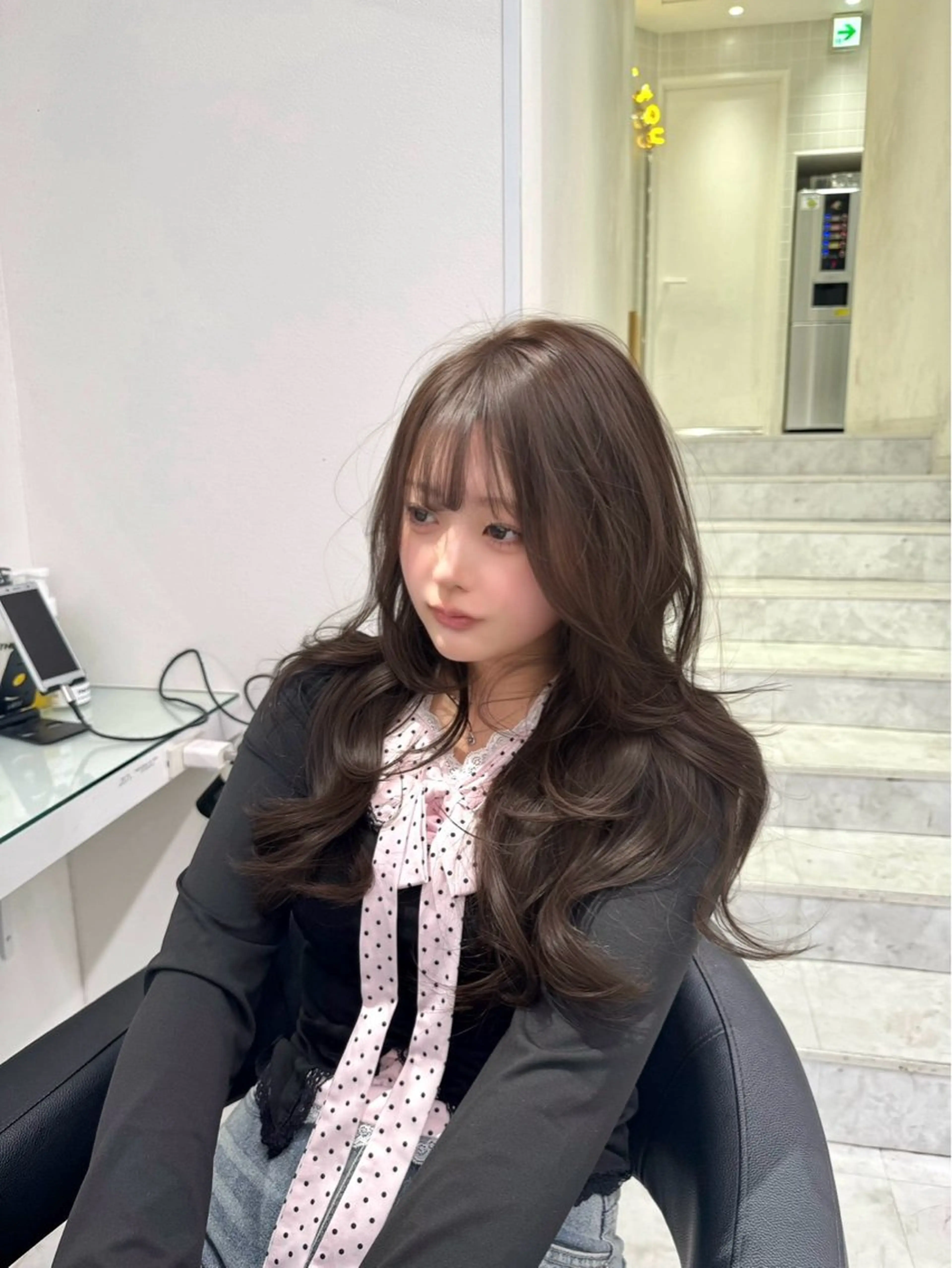 ロング ヘアカラー ヘアセット 韓国トレンドカット カラー🤍しゅうじのヘアスタイル