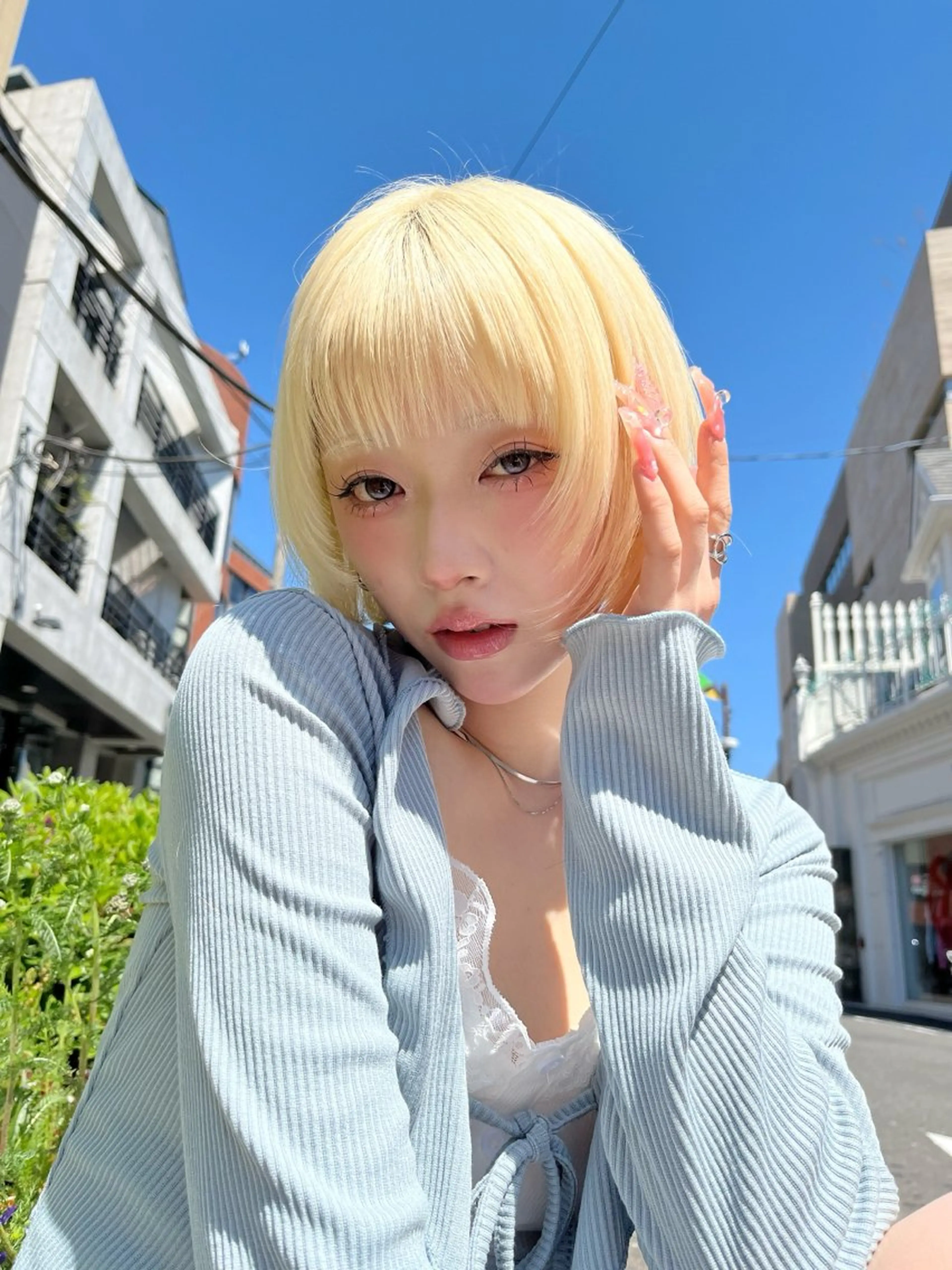 ミディアム カラー ハイトーンカラー ヘアカラー ヘアセット💘 似合わせカラーのヘアスタイル