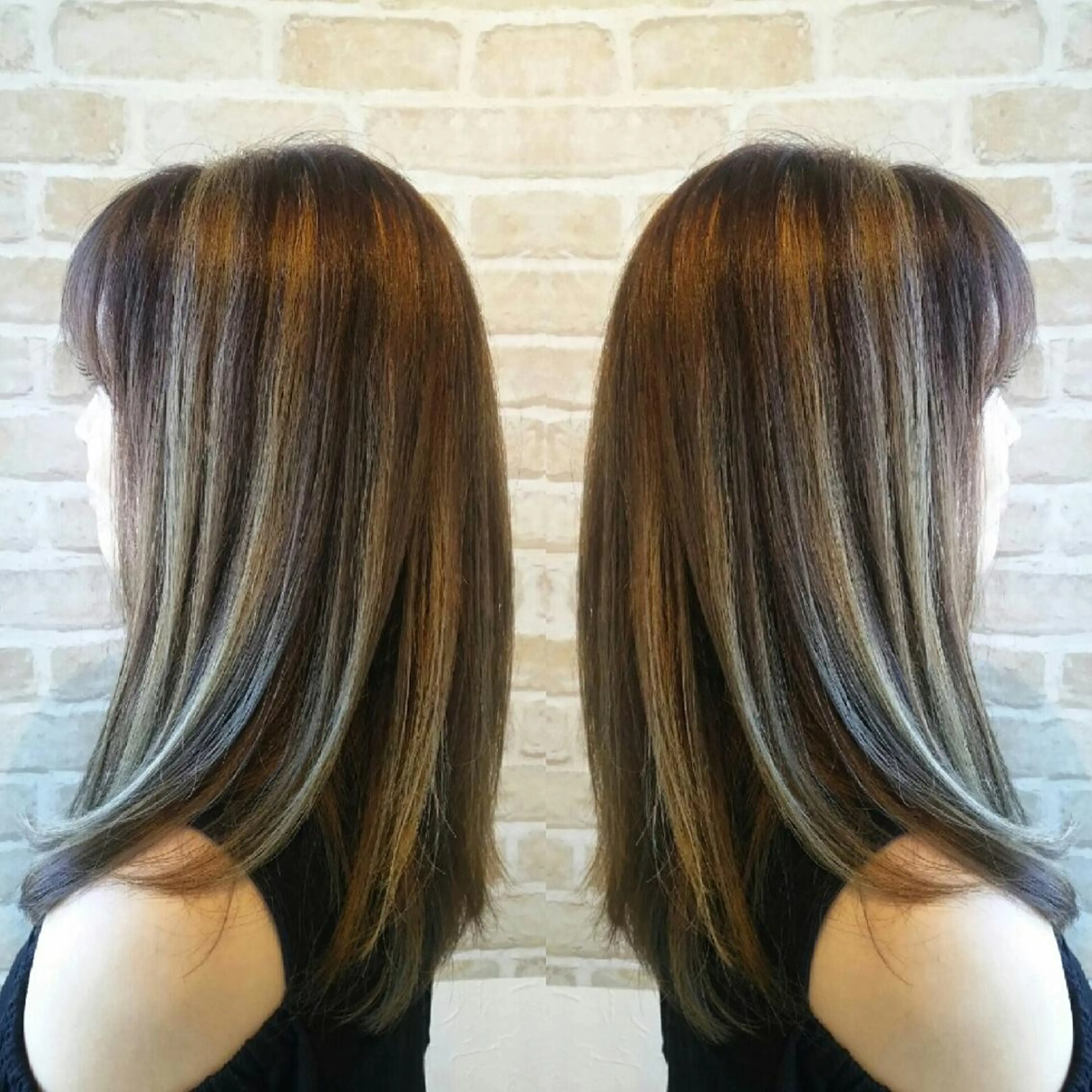 ミディアム カラー ハイライトカラー ハイライト 鈴木 じゅんやのヘアスタイル