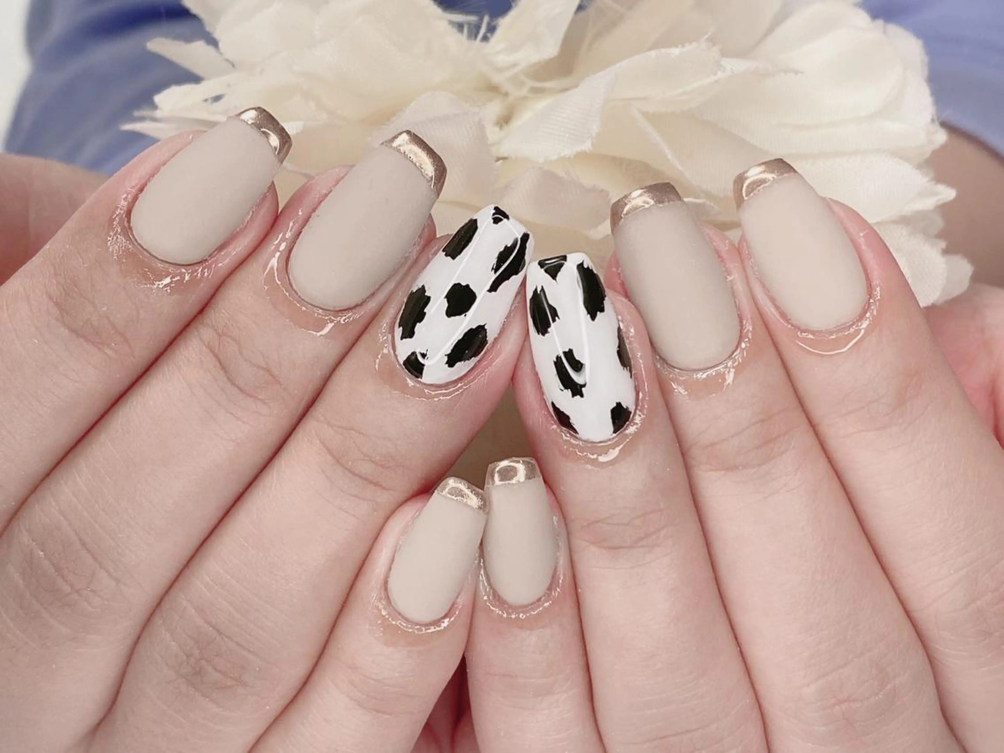 ネイル アニマル柄 アートネイル フレンチネイル グラデーション キラキラネイル Ｎail Ｓalon ertiのネイルデザイン