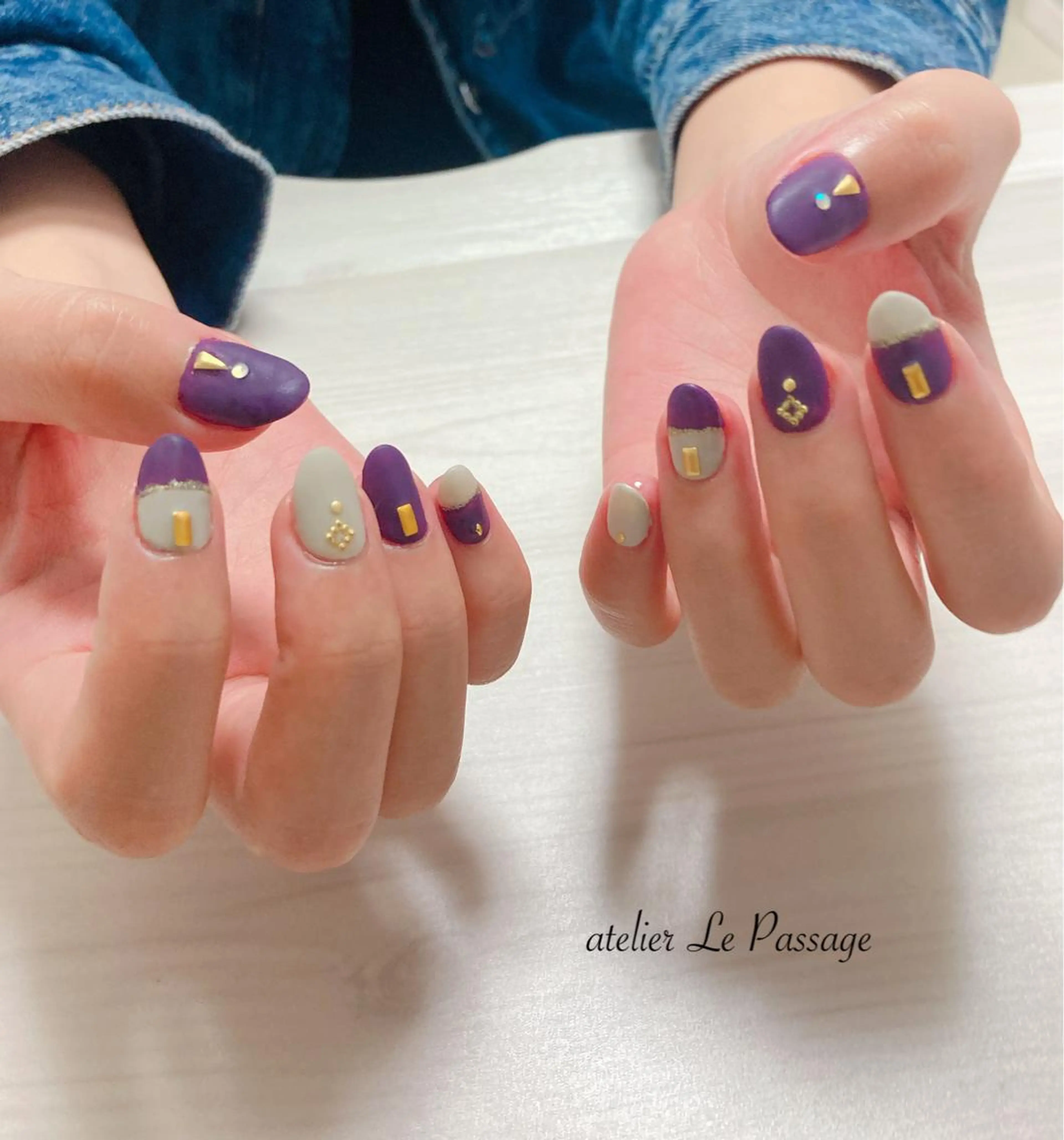 ネイル ジェルネイル マットネイル ニュアンスネイル パラジェル パープル h nakatsukaのネイルデザイン