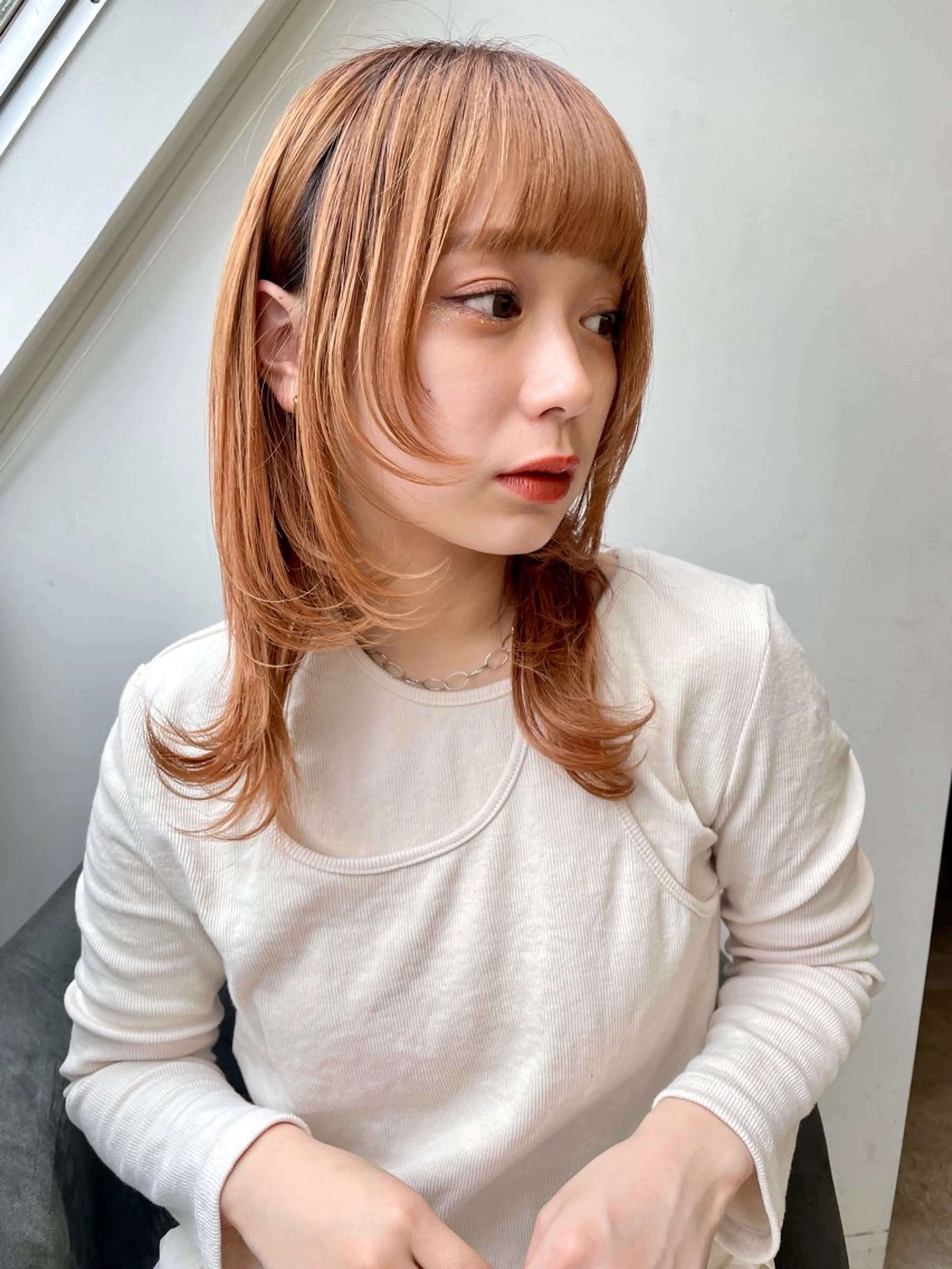 セミロング カラー ヘアカラー トリートメント 🤎髪質改善/カラー ｜鮫島芽依🤎のヘアスタイル