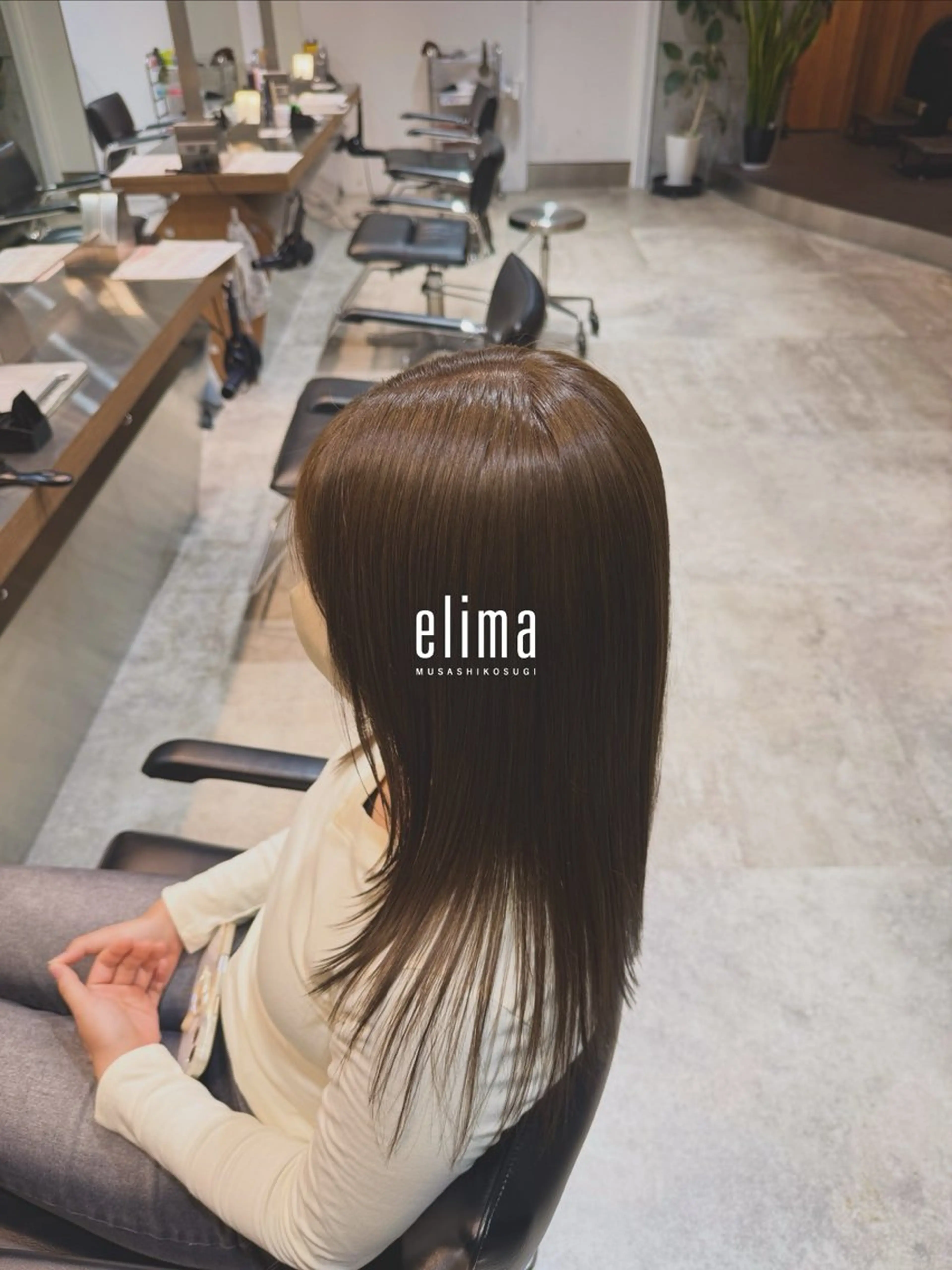 セミロング カラー ヘアカラー トリートメント 髙橋碧 透明感カラー / fifthパーマのヘアスタイル