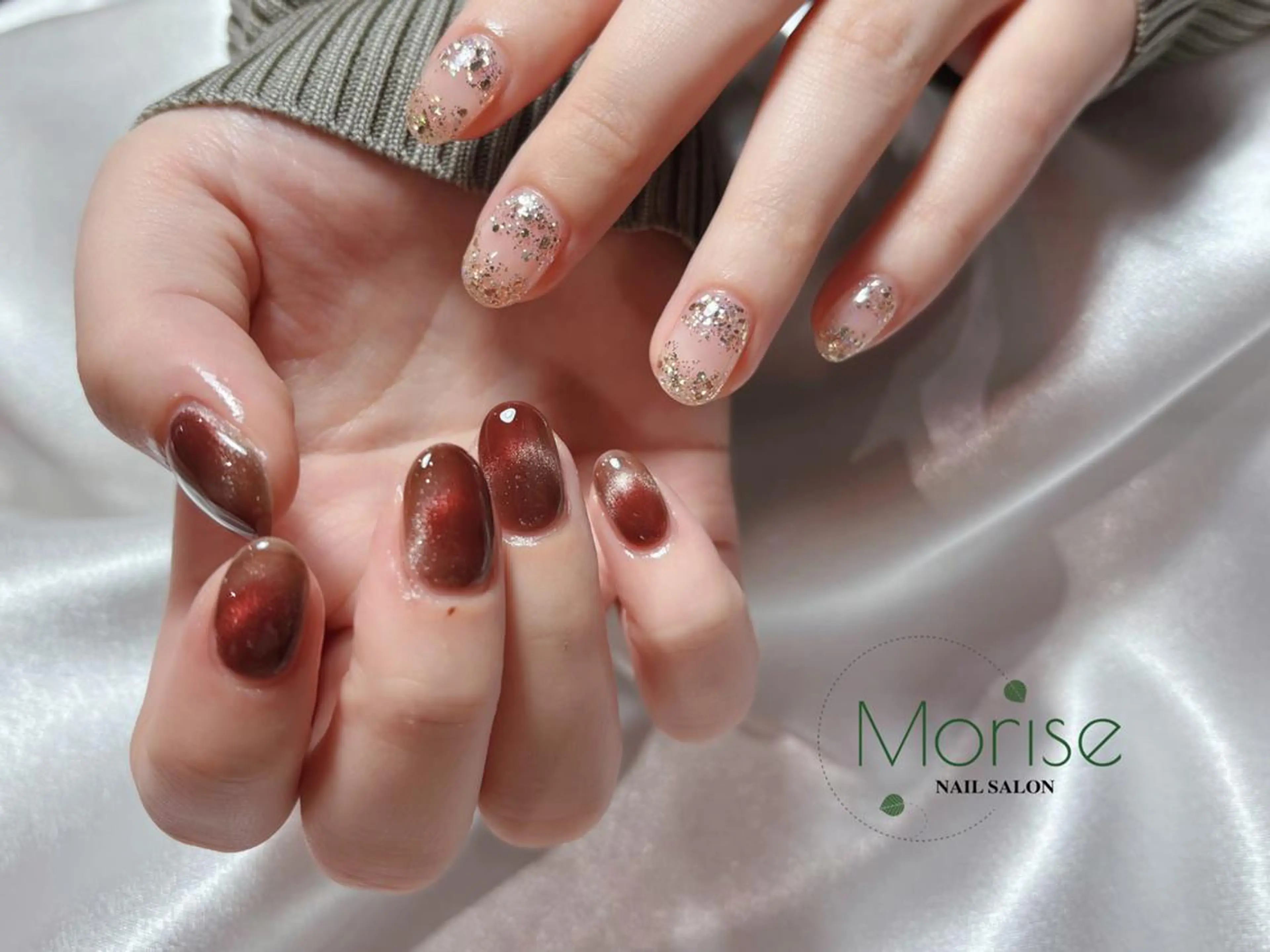 ネイル フレンチネイル ジェルネイル マグネットネイル ミラーネイル 持ち込み ハンドネイル ハンドケア MoriseNail 表参道のネイルデザイン