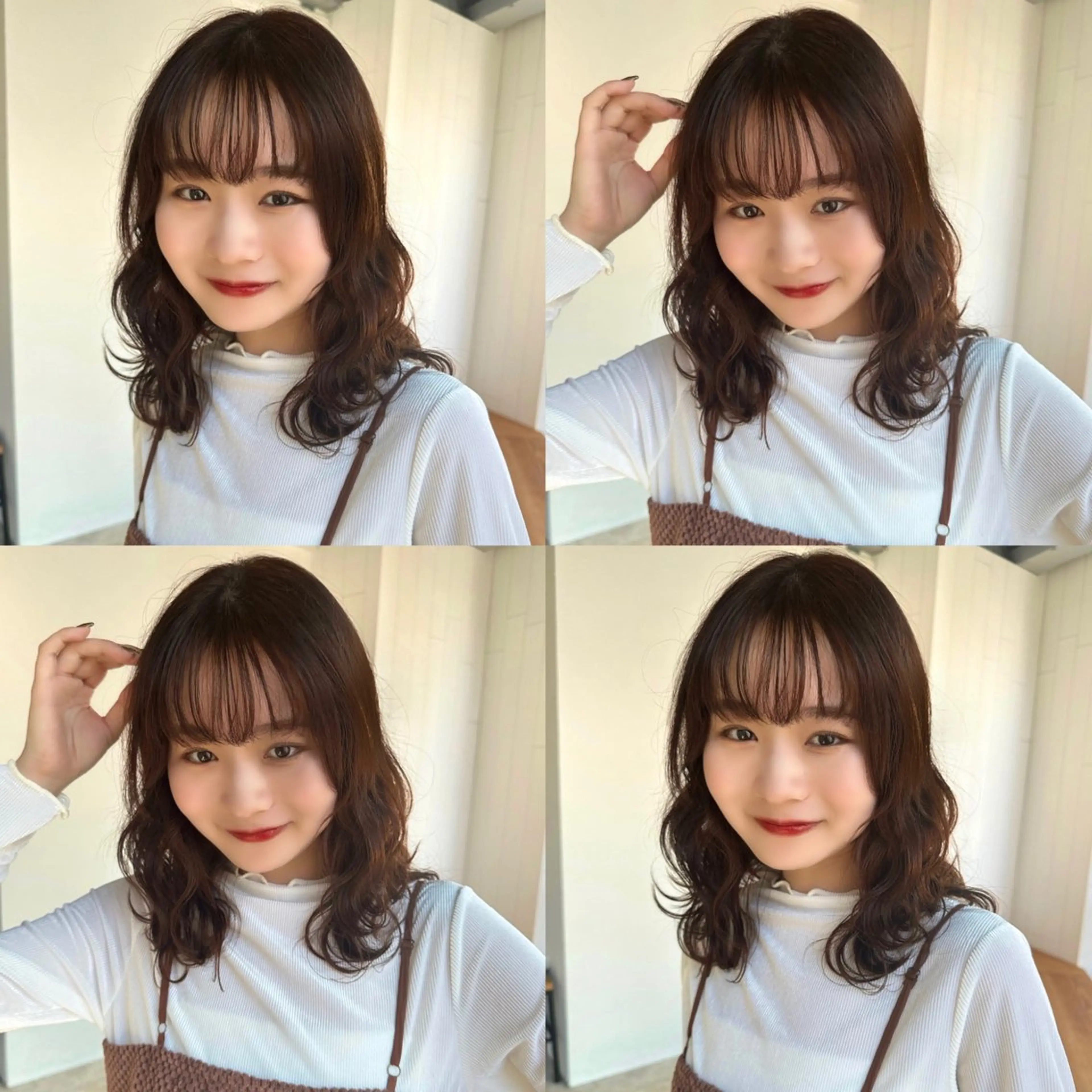 ミディアム 🌷モア 🌷暖色カラー・ボブのヘアスタイル