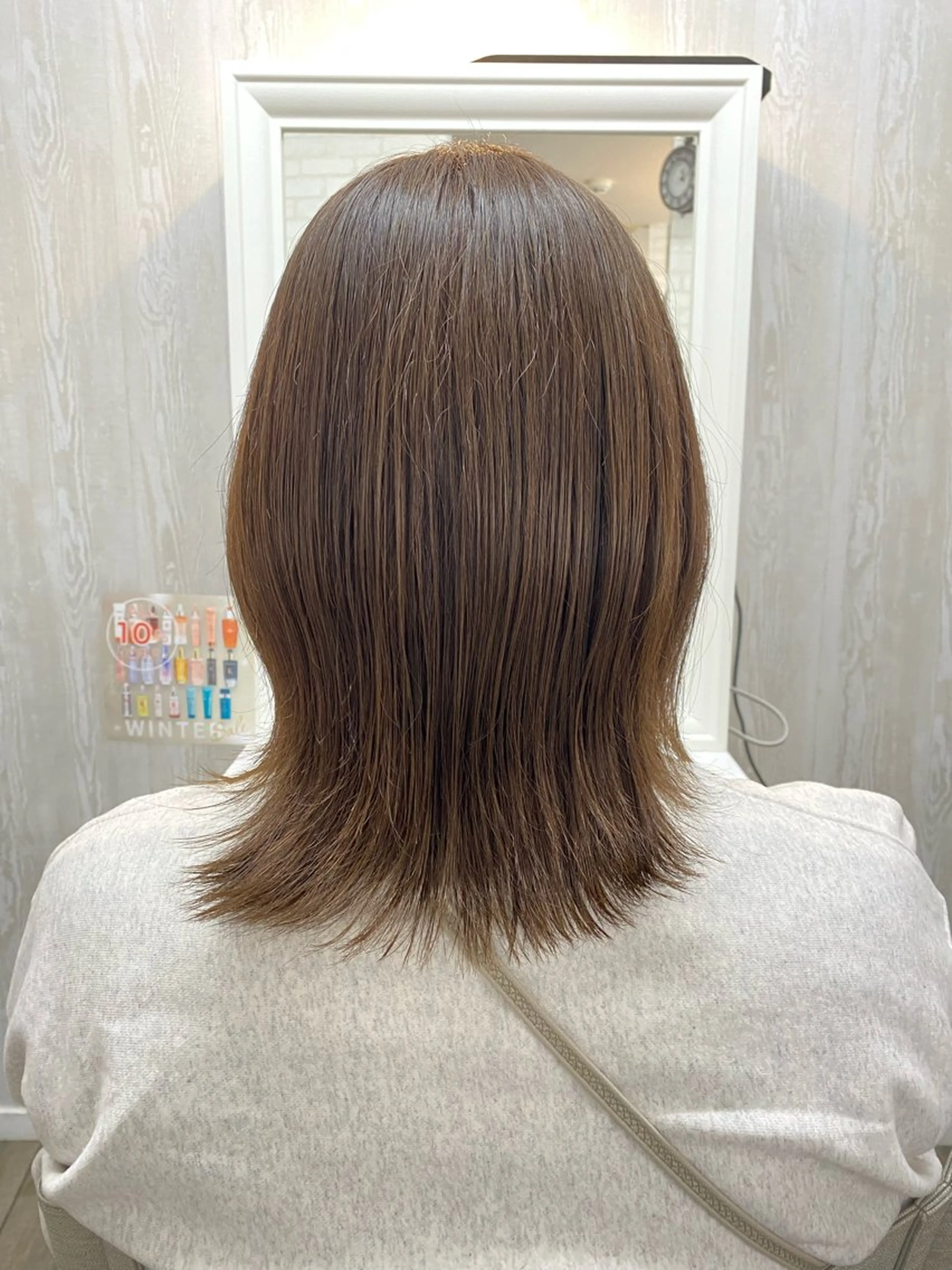 ミディアム カラー ベージュカラー 透明感カラー THETAふじみ野 野宮のヘアスタイル