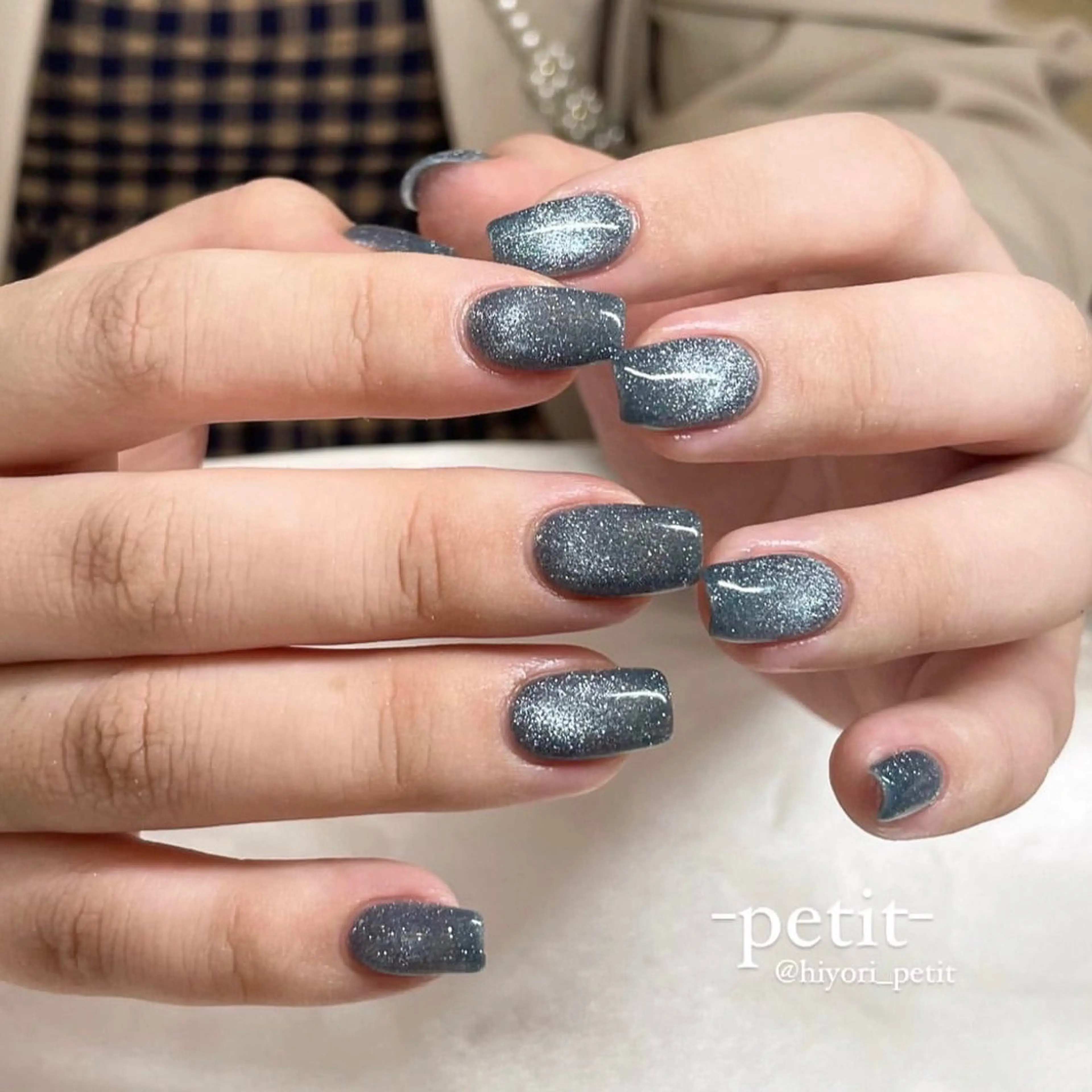 ネイル マグネットネイル ニュアンスネイル ハンドネイル pétit hiyoriのネイルデザイン