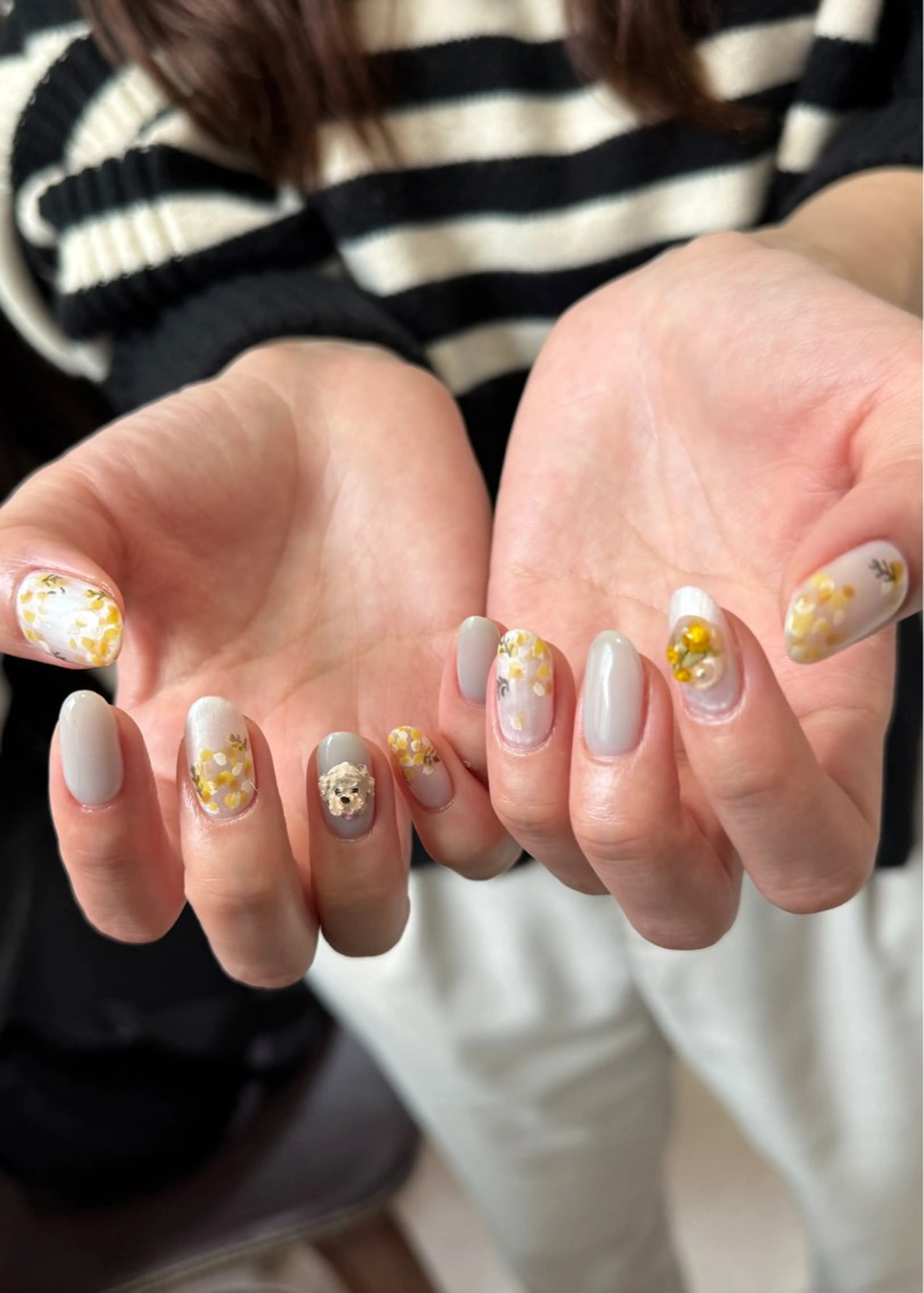 ネイル 春ネイル ハンドネイル pointillé .ayaのネイルデザイン