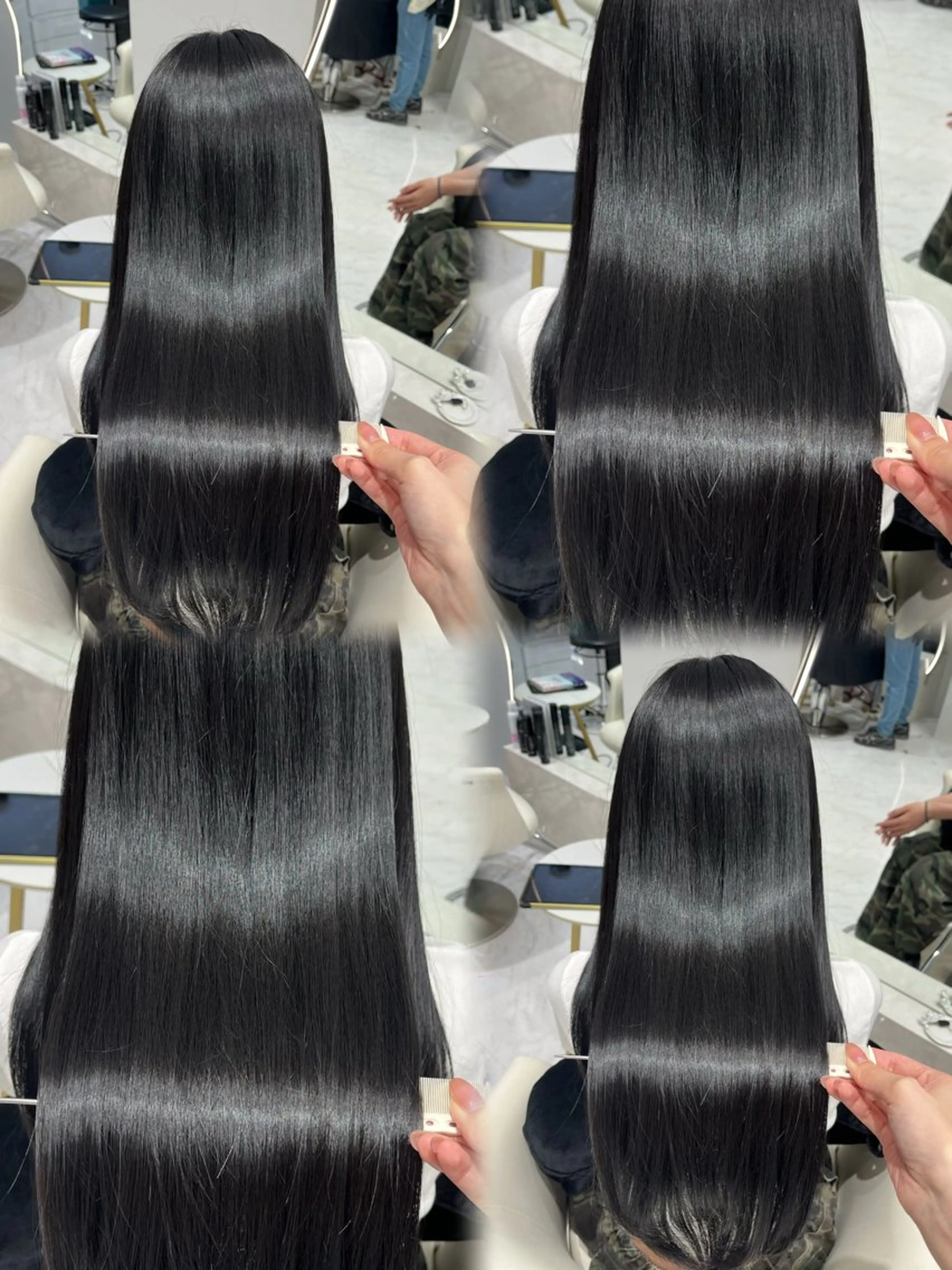 ロング カラー 透明感カラー ダークグレー 髪質改善 トリートメント カット ヘアカラー トリートメント 名駅/大人韓国ヘア 艶カラー/Rihoのヘアスタイル