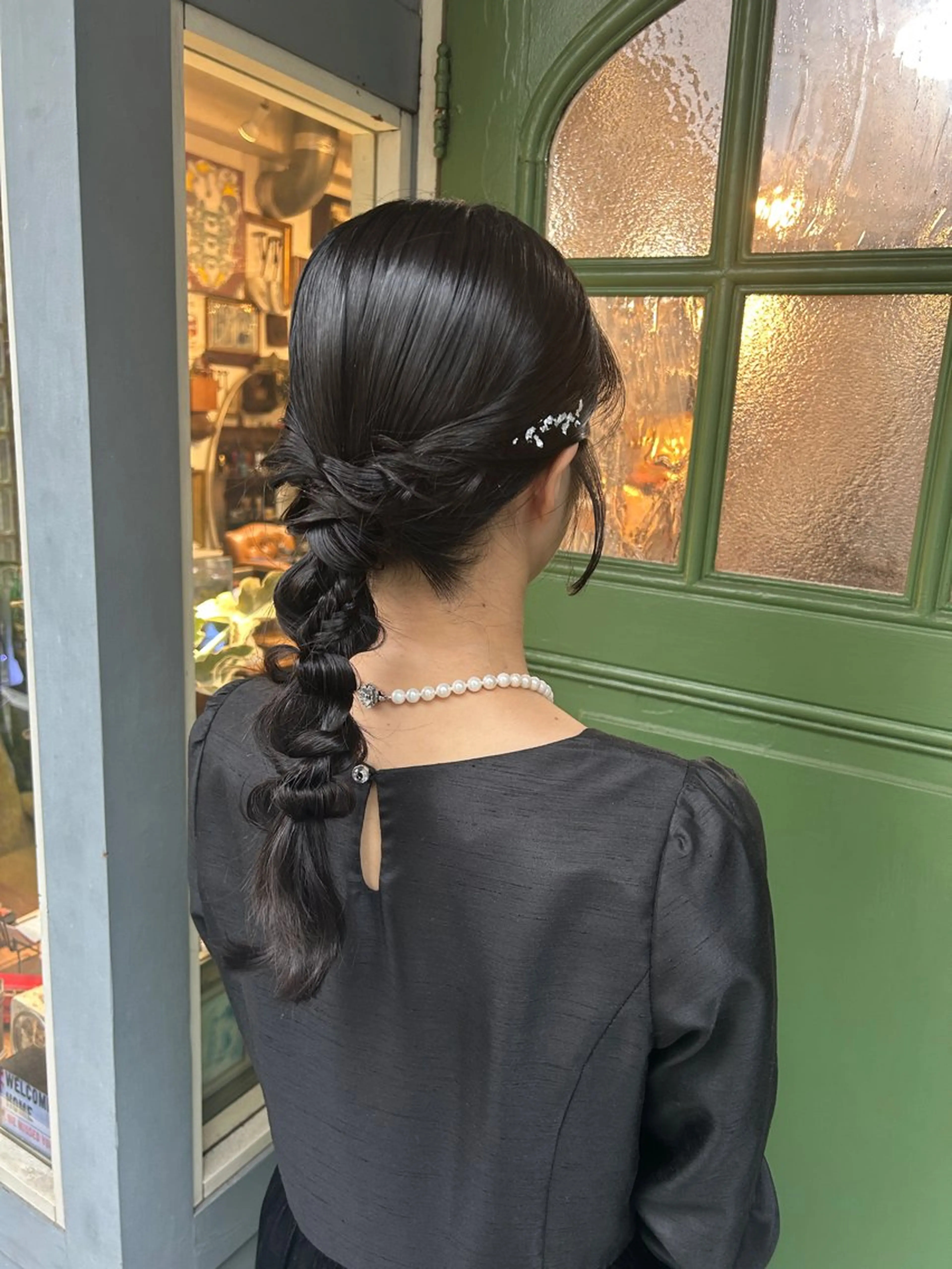 セミロング ヘアアレンジ ヘアセット 清水千優/パーマ/ メンズパーマのヘアスタイル