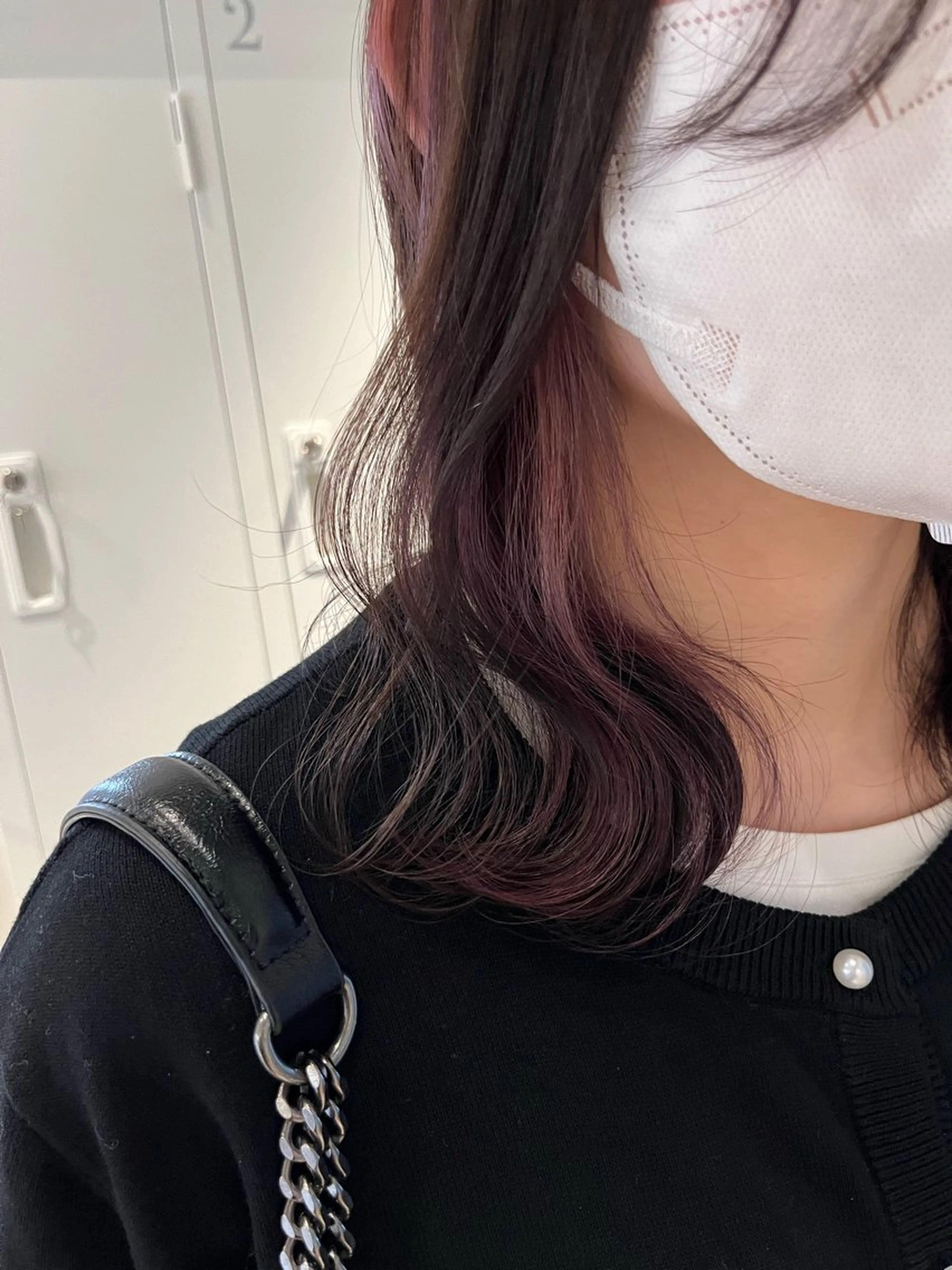 ミディアム カラー ヘアカラー トリートメント 艶髪ブリーチ/レイヤ ー/竹本幸希のヘアスタイル