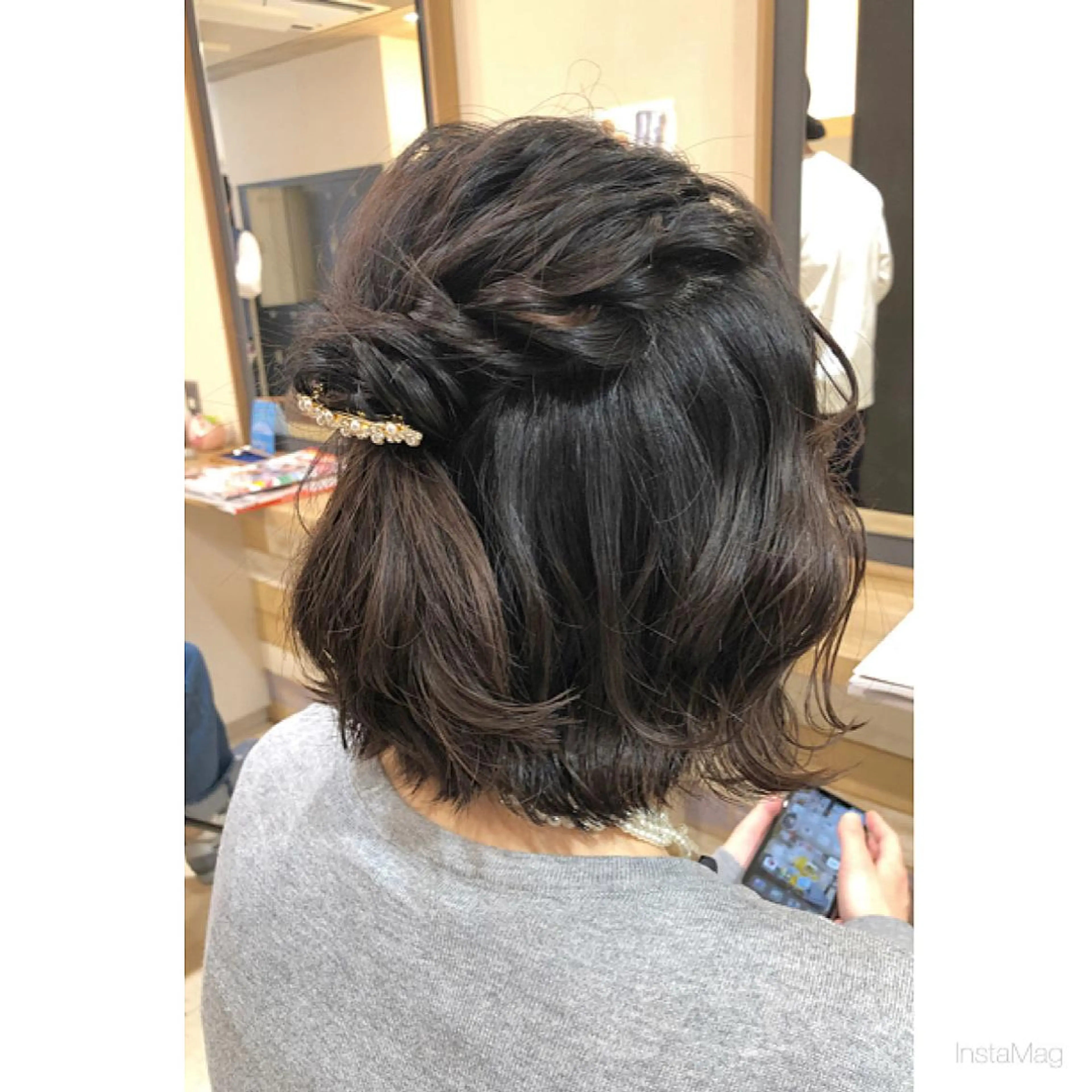 ショート ヘアアレンジ ヘアセット 岩間 香純のヘアスタイル
