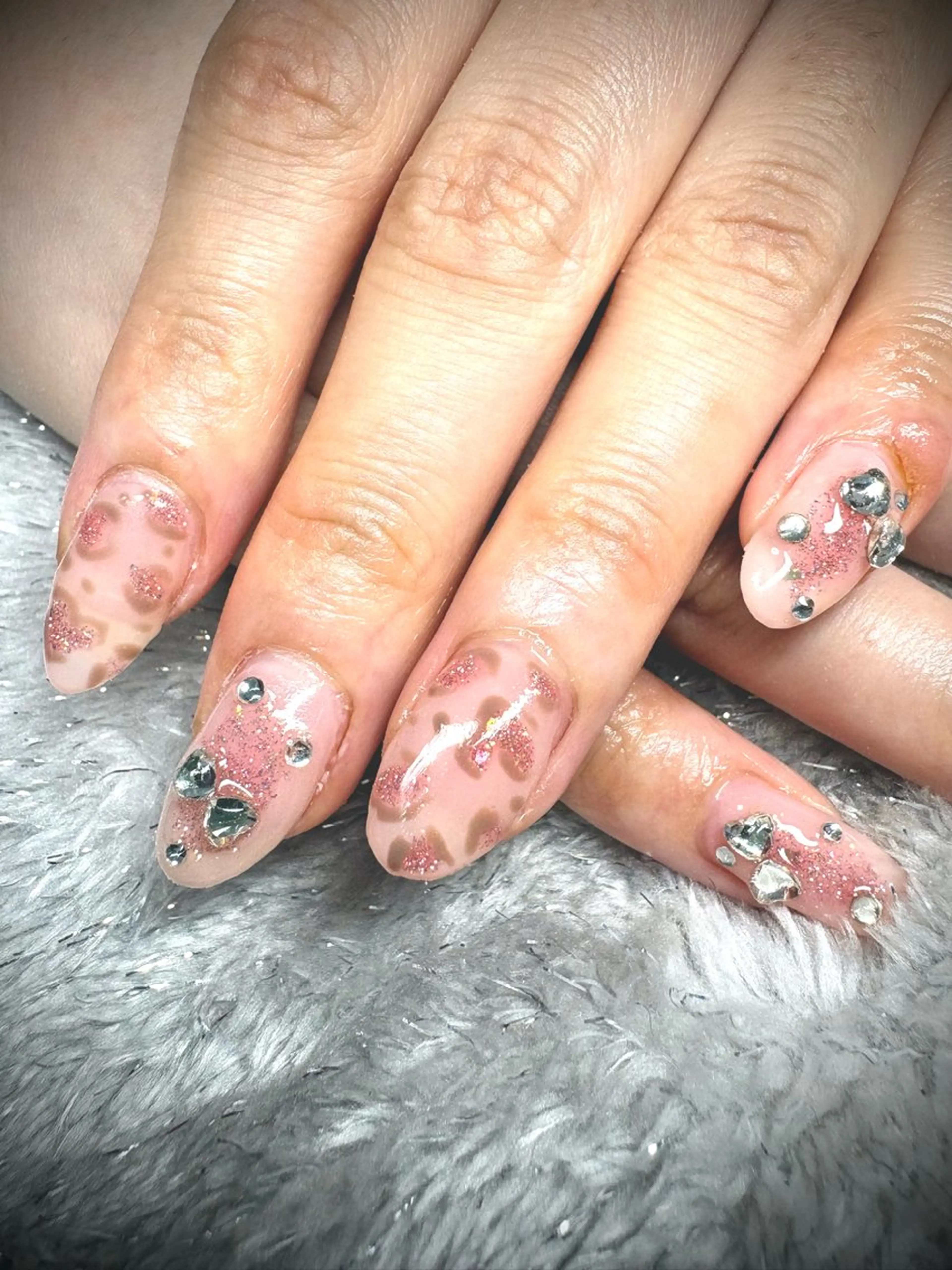 ネイル フラッシュネイル ピンク リボン ハンドネイル nail.s misatoのネイルデザイン