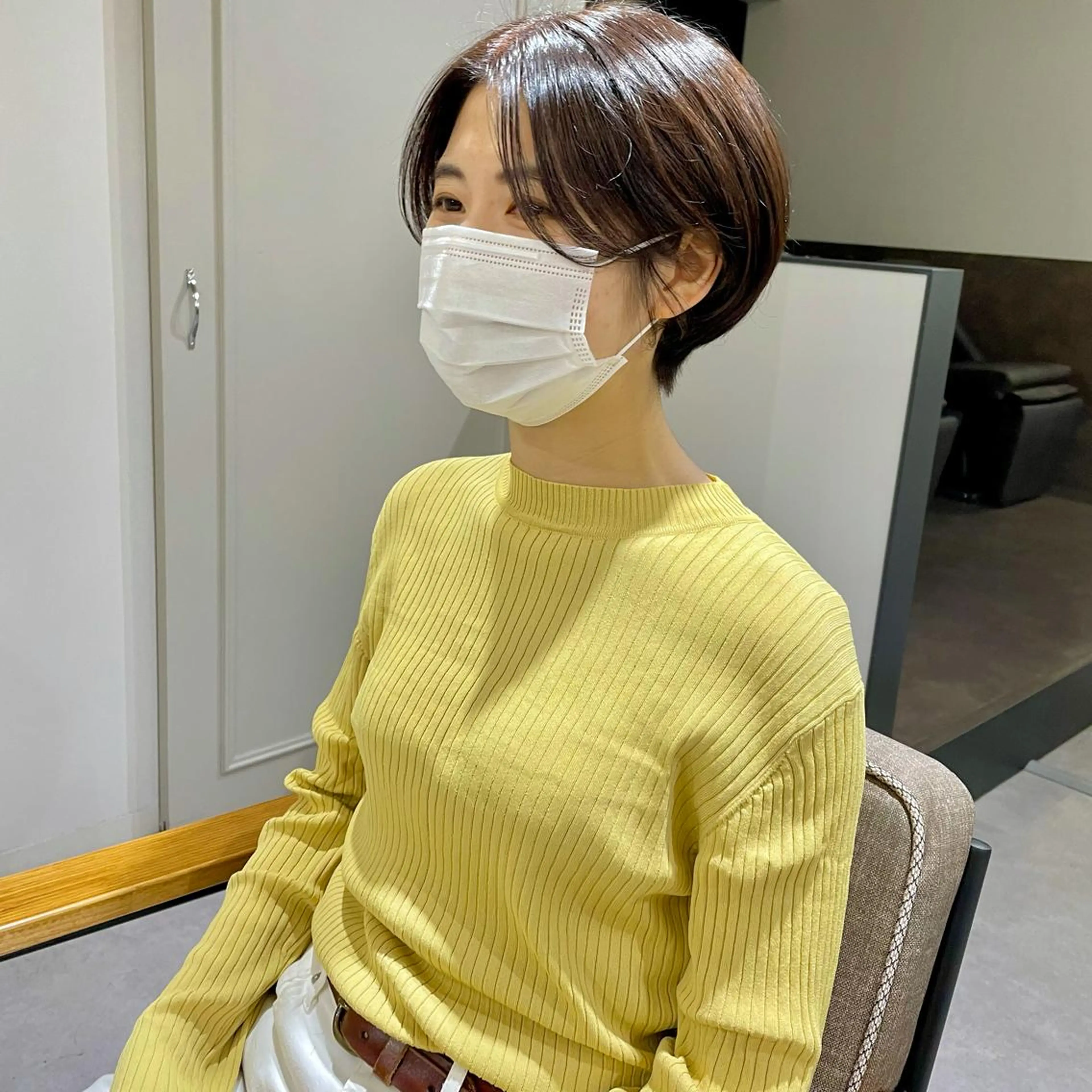 ショート カラー 丸みショート ショートヘア ショート　ボブ メンズ　パーマのヘアスタイル