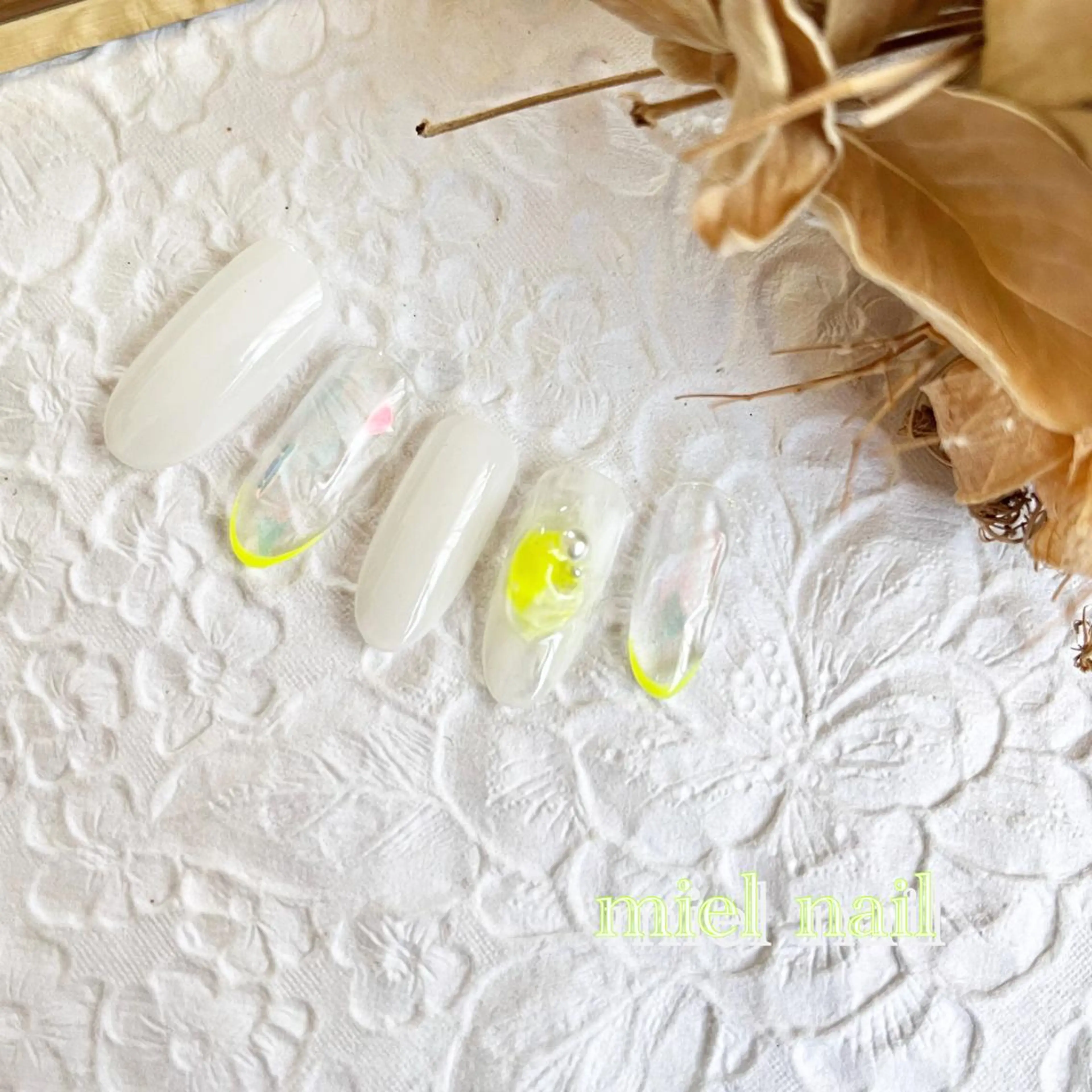 ネイル フレンチネイル ジェルネイル ハンドネイル miel nailのネイルデザイン