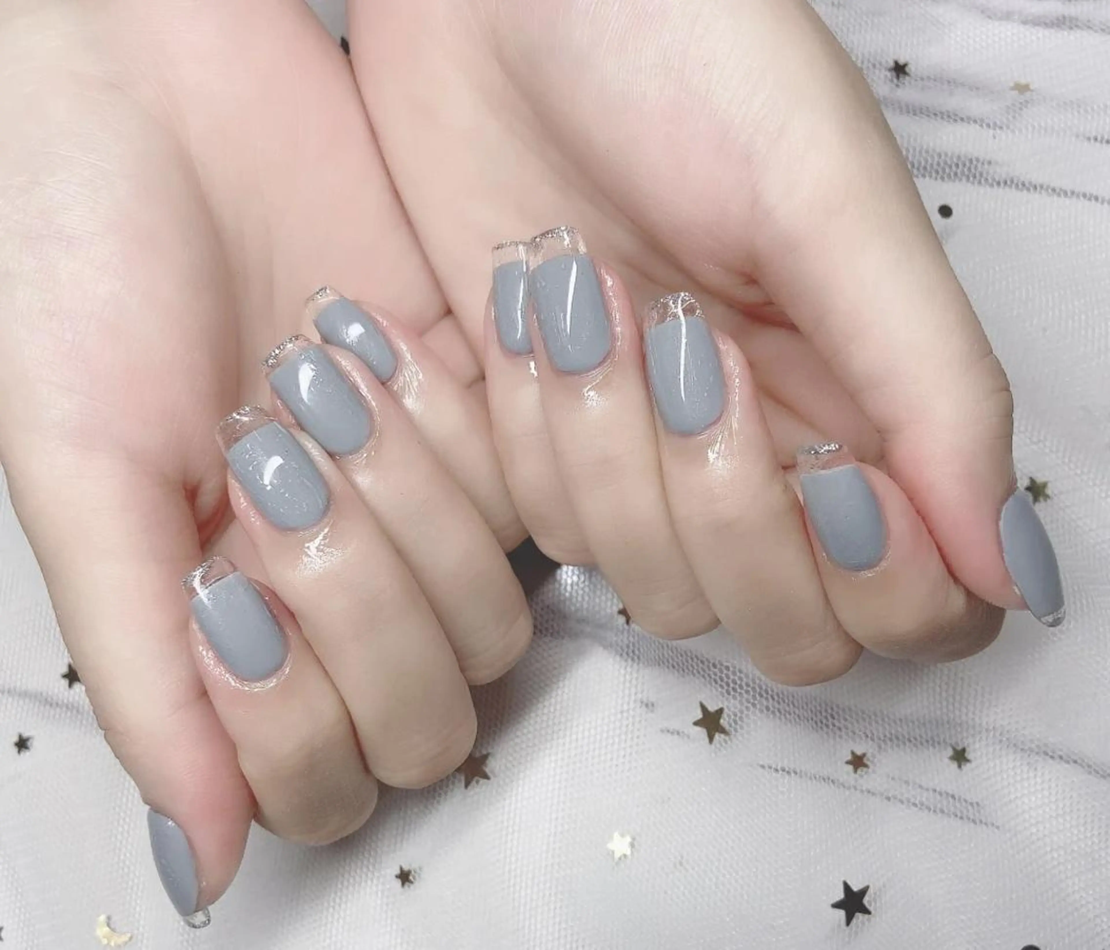 ネイル クリアネイル フレンチネイル スカルプネイル ハンドネイル 🦋ネイルサロン ブラン🌈ゆりのネイルデザイン