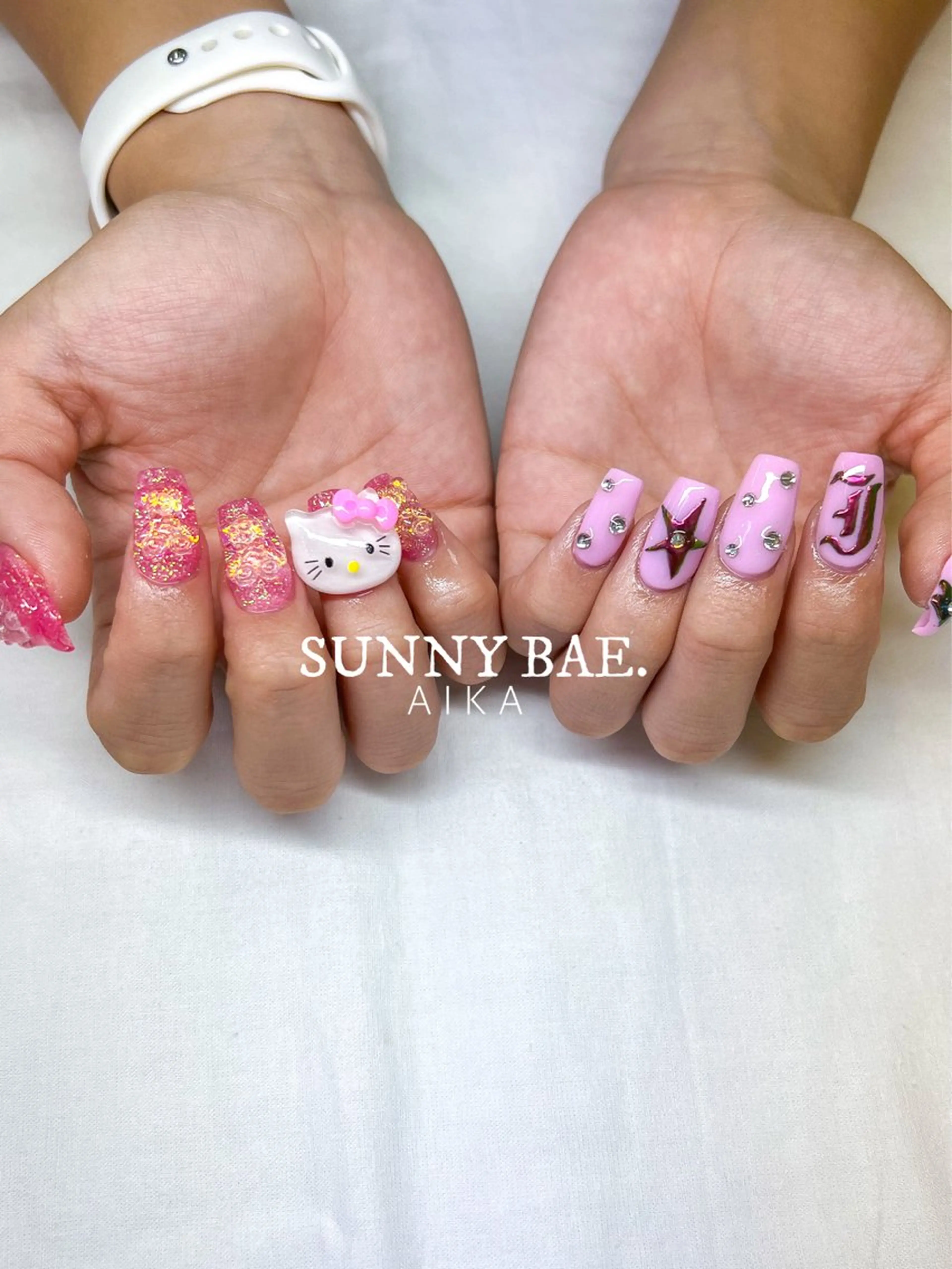 ネイル ジェルネイル キラキラネイル ロングネイル 持ち込み ワンカラーネイル Made By AIKAのネイルデザイン