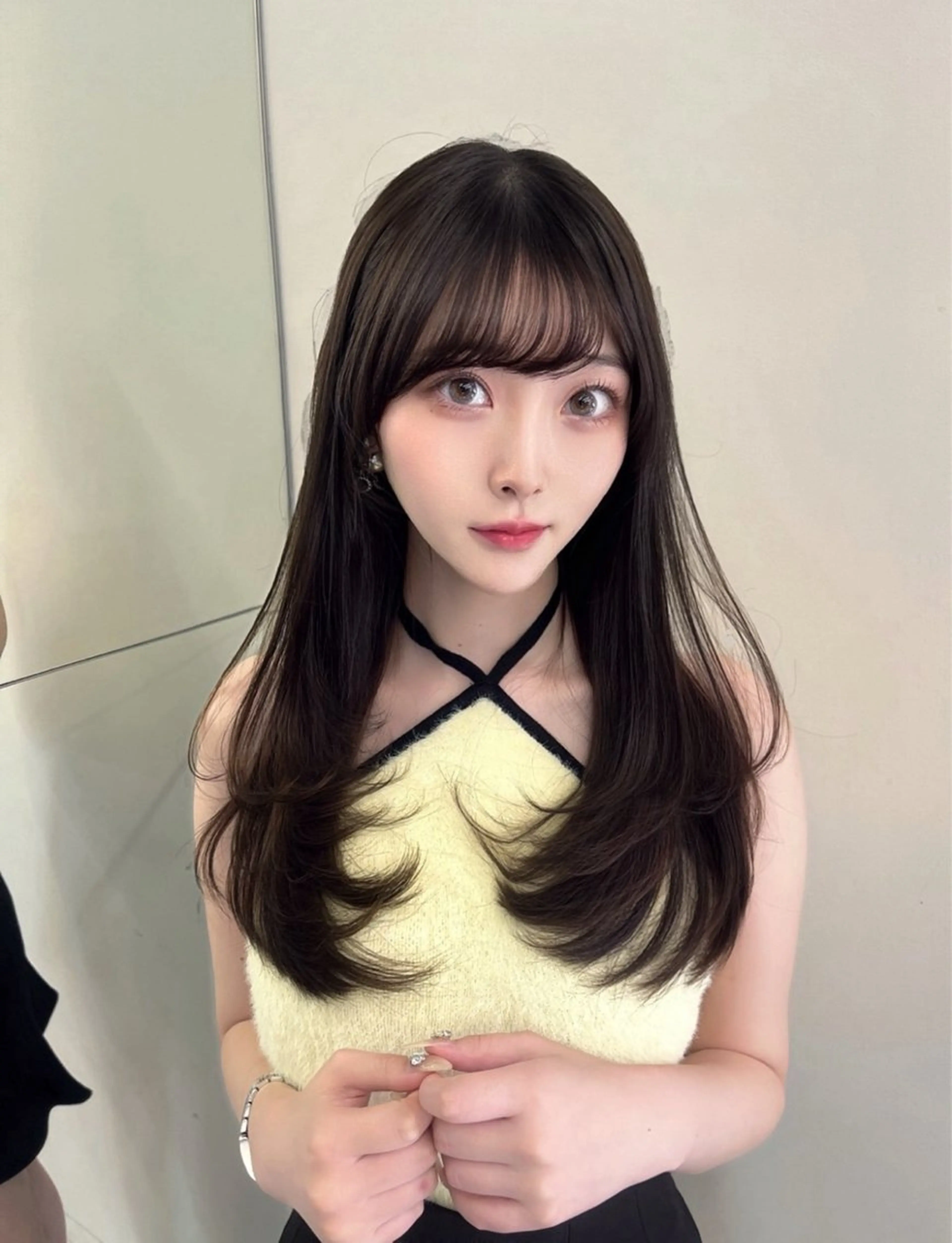 ロング カラー カット ヘアカラー トリートメント レイヤー/髪質改善 /透け感カラー/艶髪のヘアスタイル