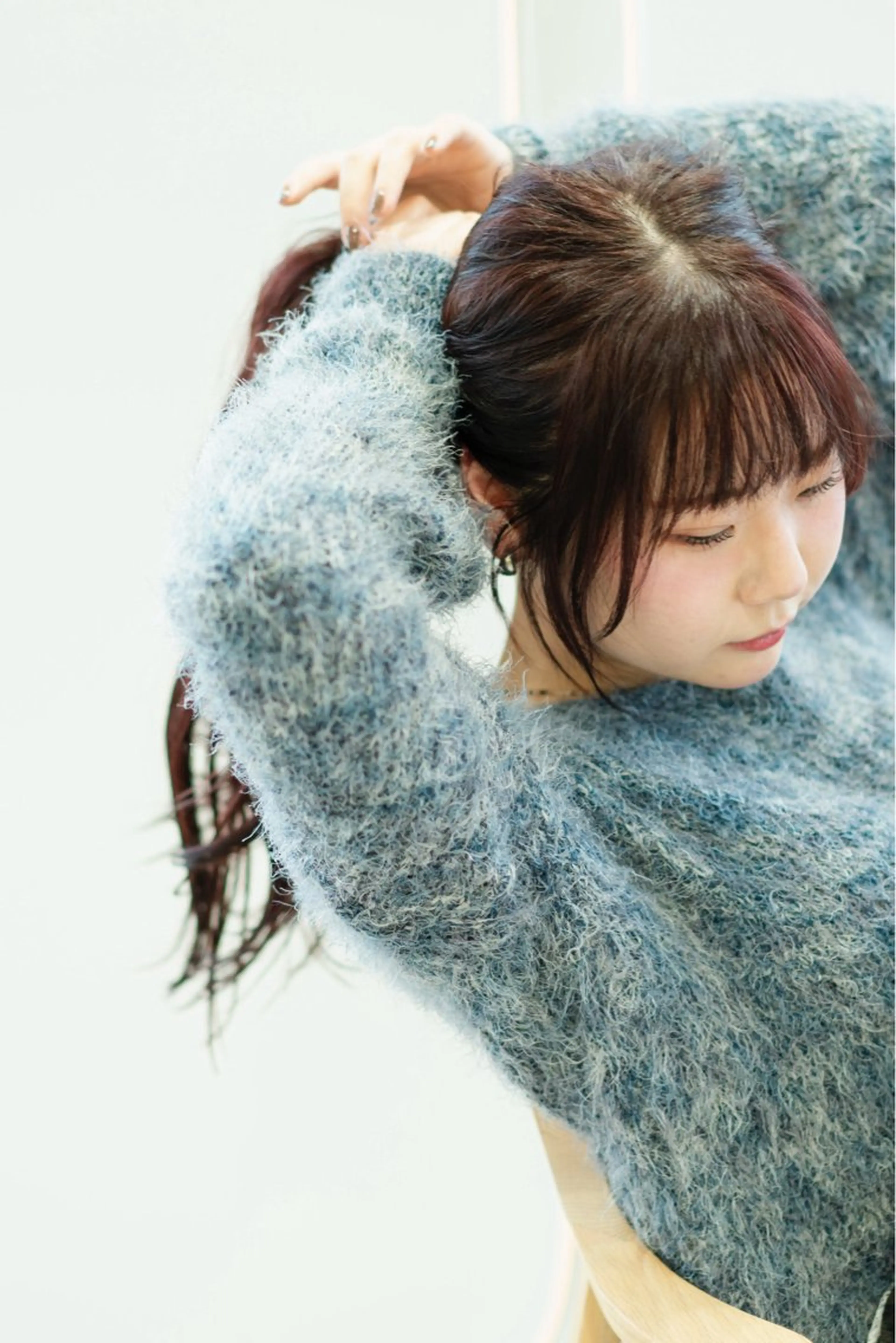 ロング カラー 切りっぱなしボブ ブリーチ 透明感カラー ダブルカラー ハイトーンカラー カット ヘアカラー トリートメント cana カナ/レイヤーカットのヘアスタイル