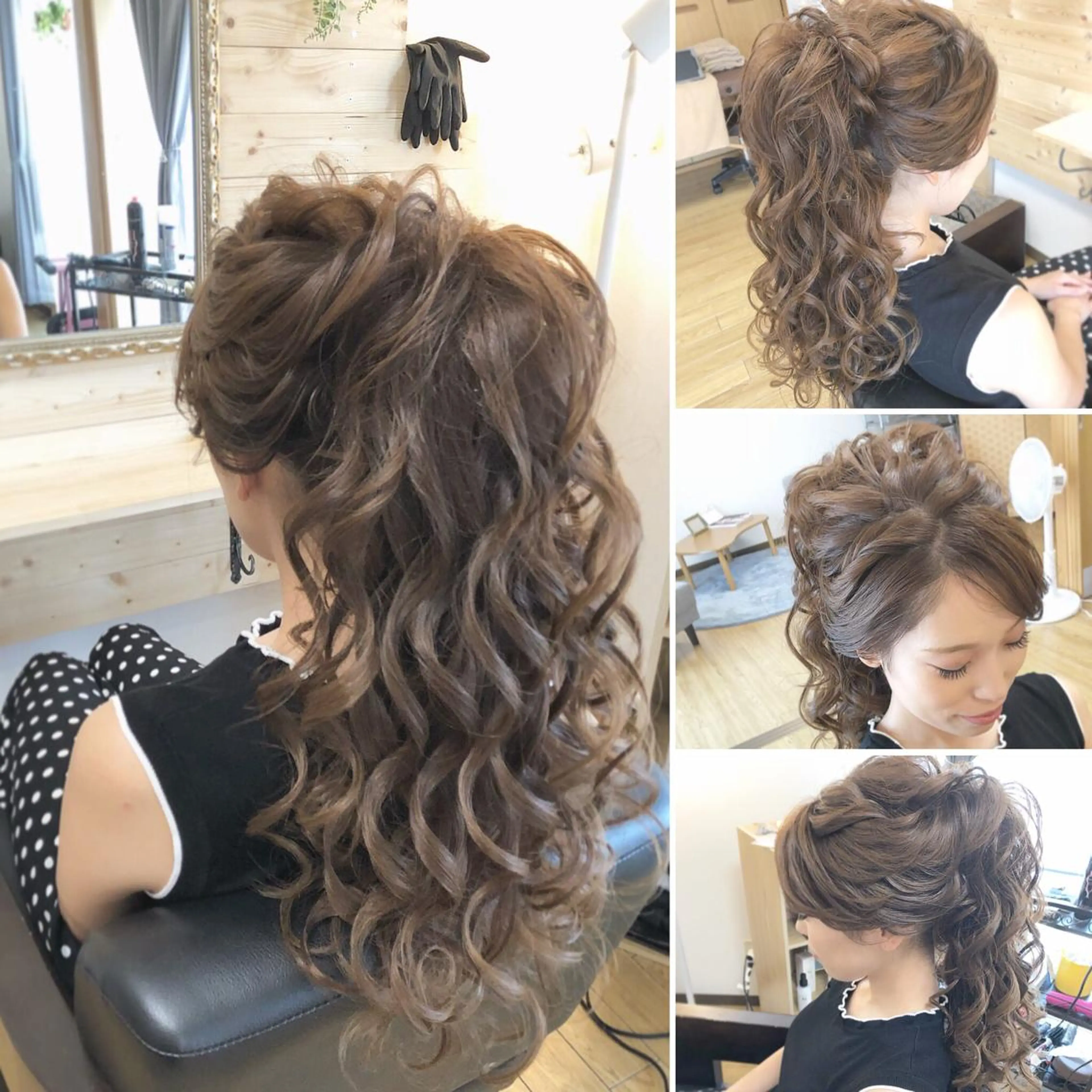 ヘアアレンジ ポニーテール 結婚式・ブライダル 糸賀 史織のマツエク・マツパデザイン