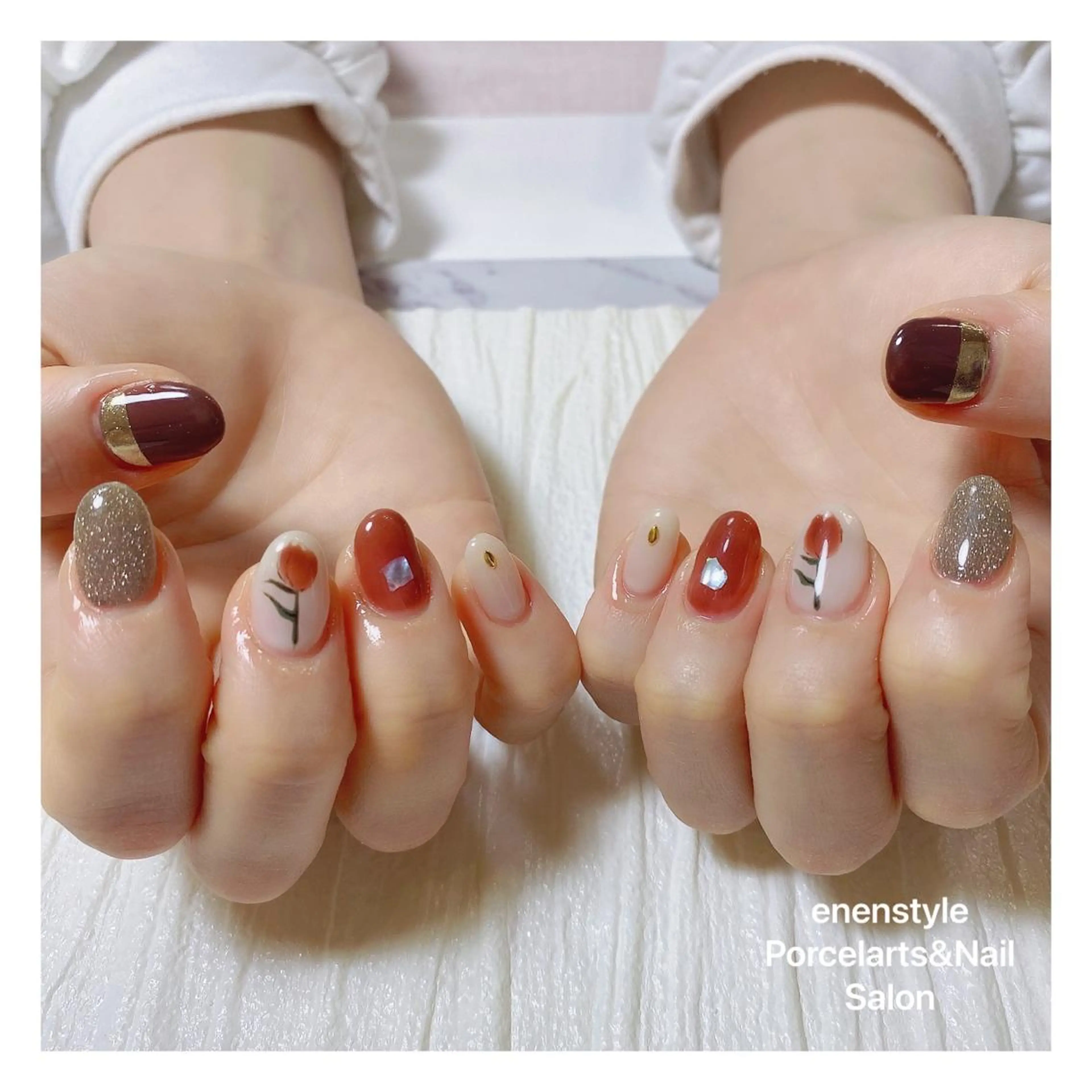 ミディアム ネイル 👑enen style👑のネイルデザイン