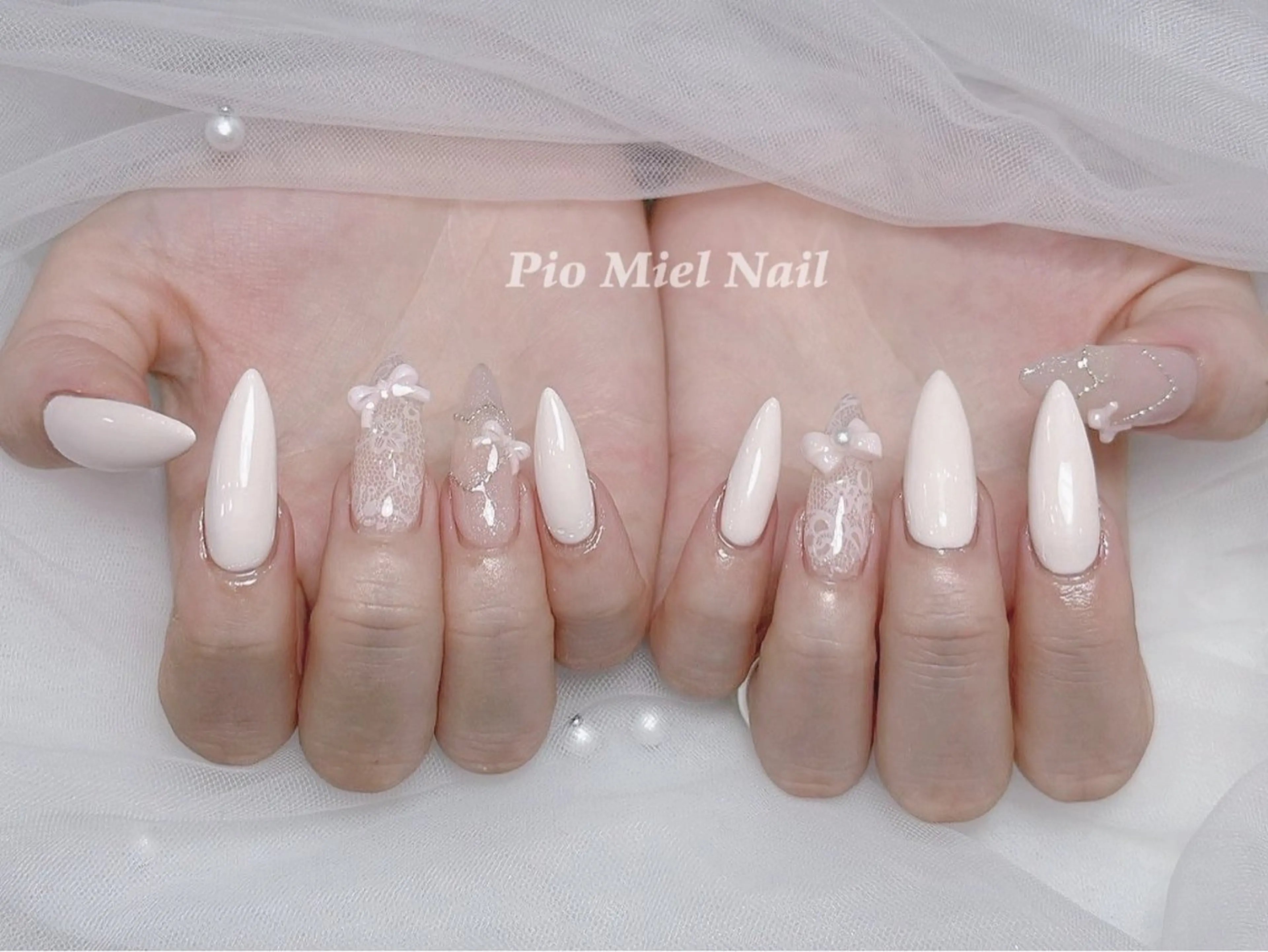 ネイル ハンドネイル HANA 長さだしのネイルデザイン