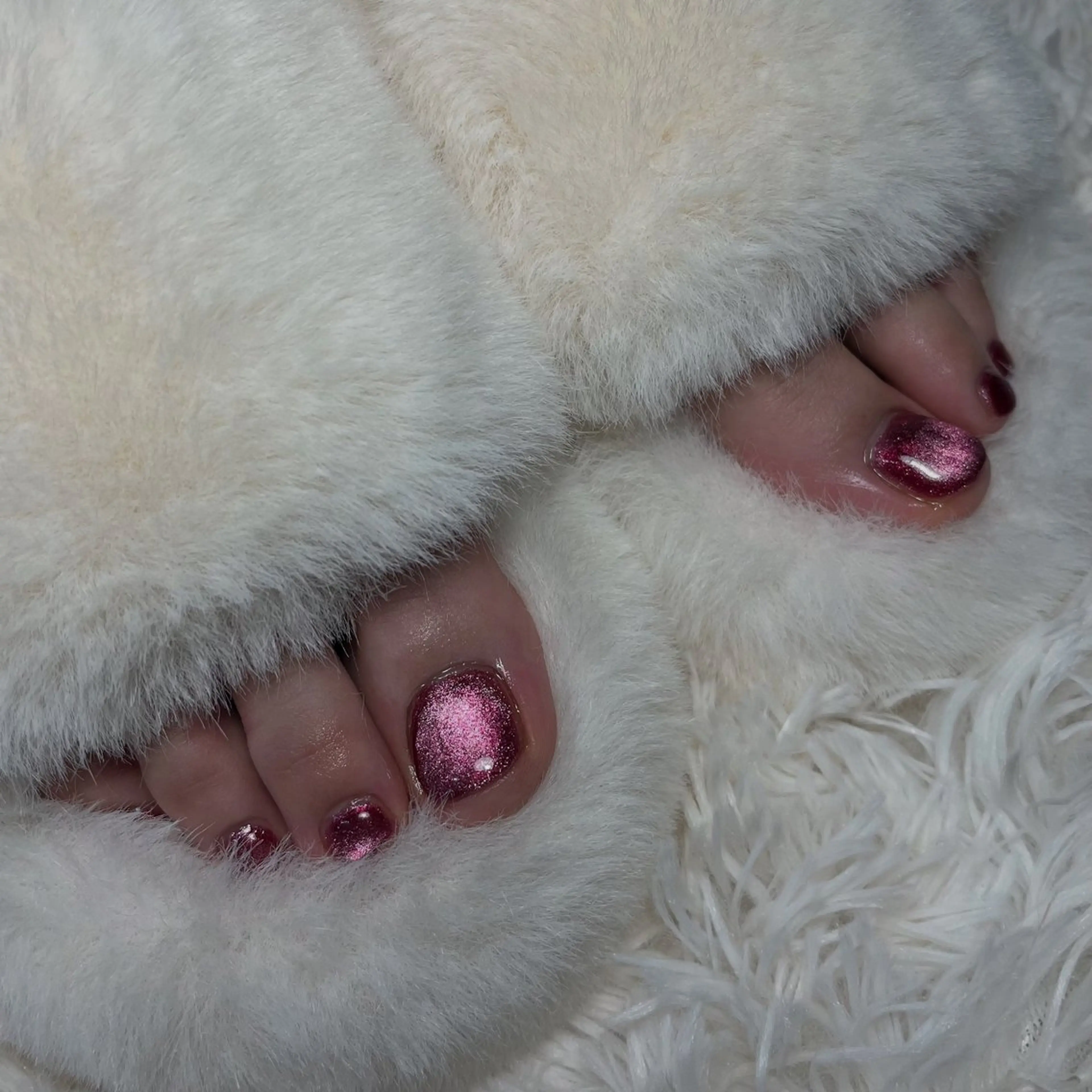 【2色無料】フットネイル　ワンカラー（オフあり）フラッシュ/マグネット含むの写真