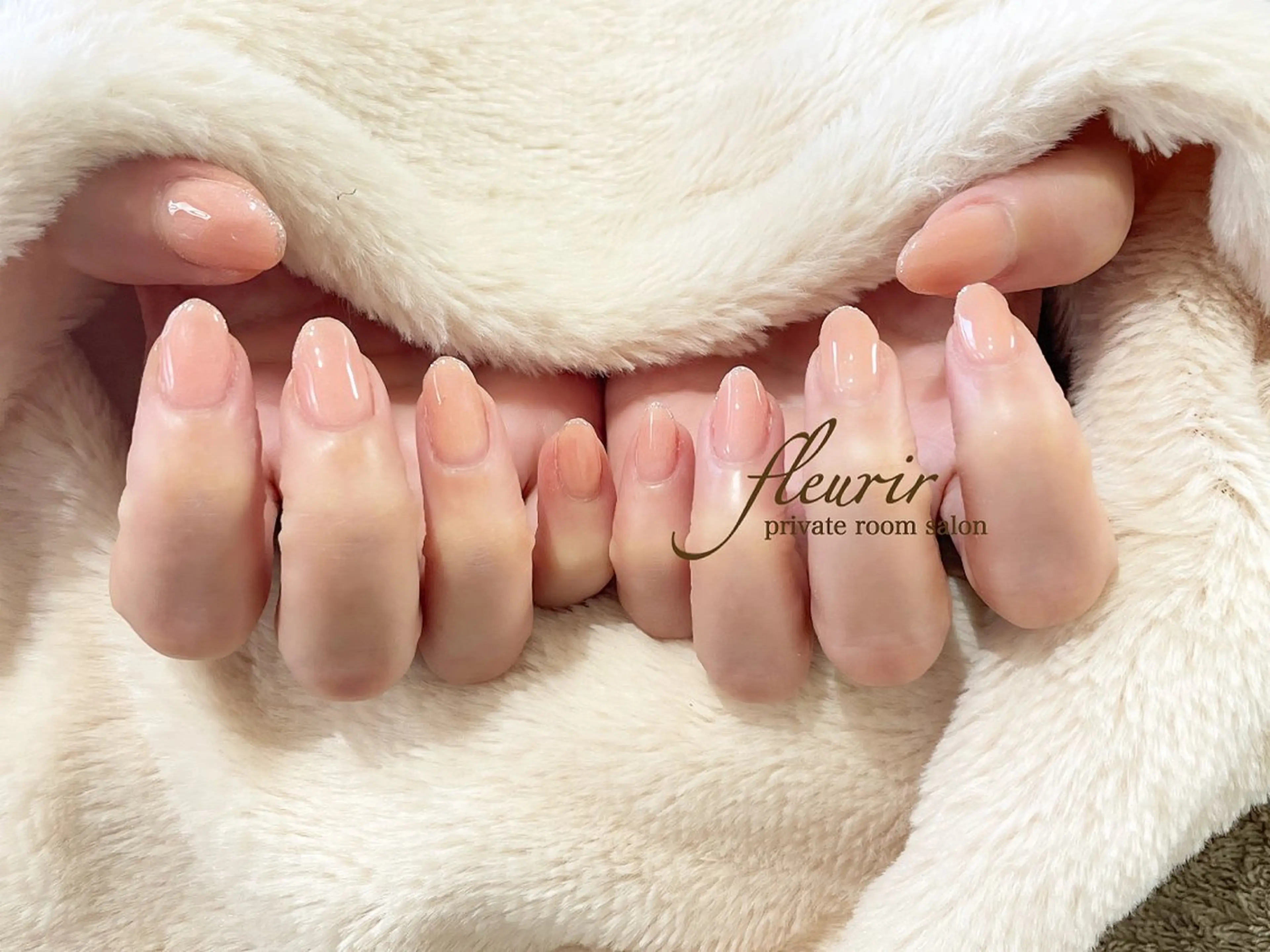 ネイル 桜ネイル フレンチネイル グラデーション ラメ(グリッター) シルバー フルリール 【プライベートサロンのネイルデザイン