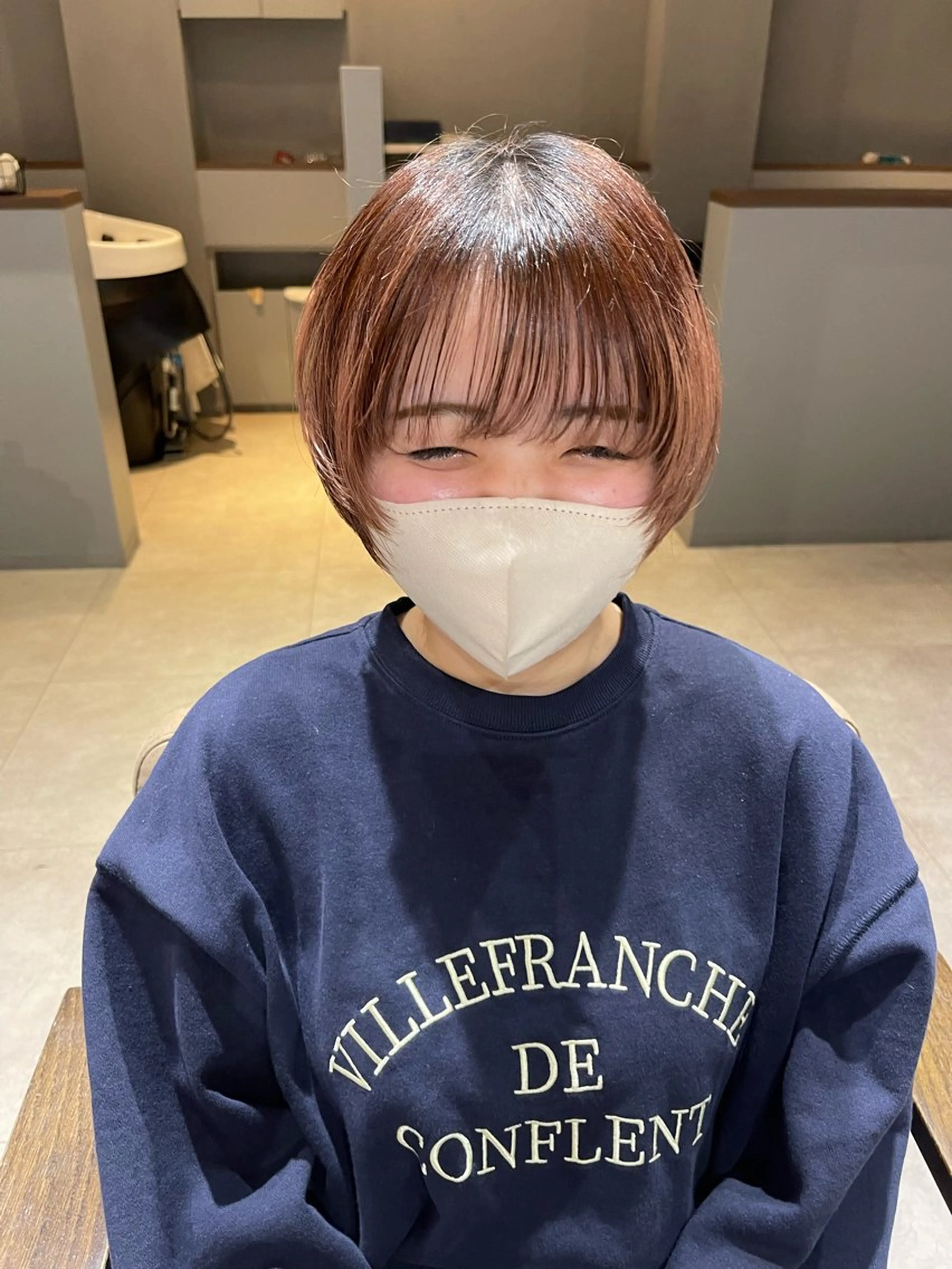 ショート カラー 顔周りカット ショートヘア カット 石原圭悟 /ショート/艶カラーのヘアスタイル