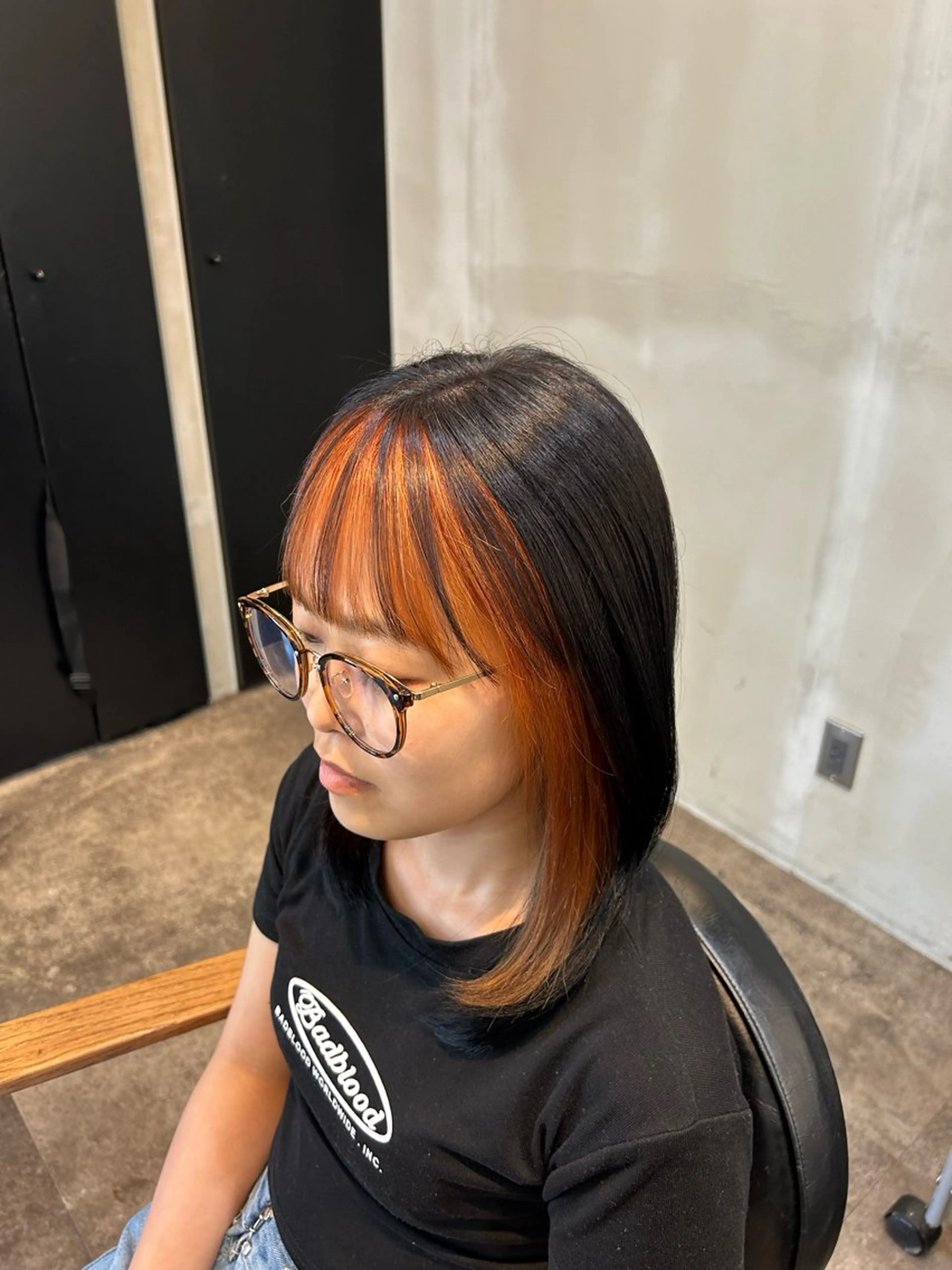 ミディアム カラー 木下 美優のヘアスタイル