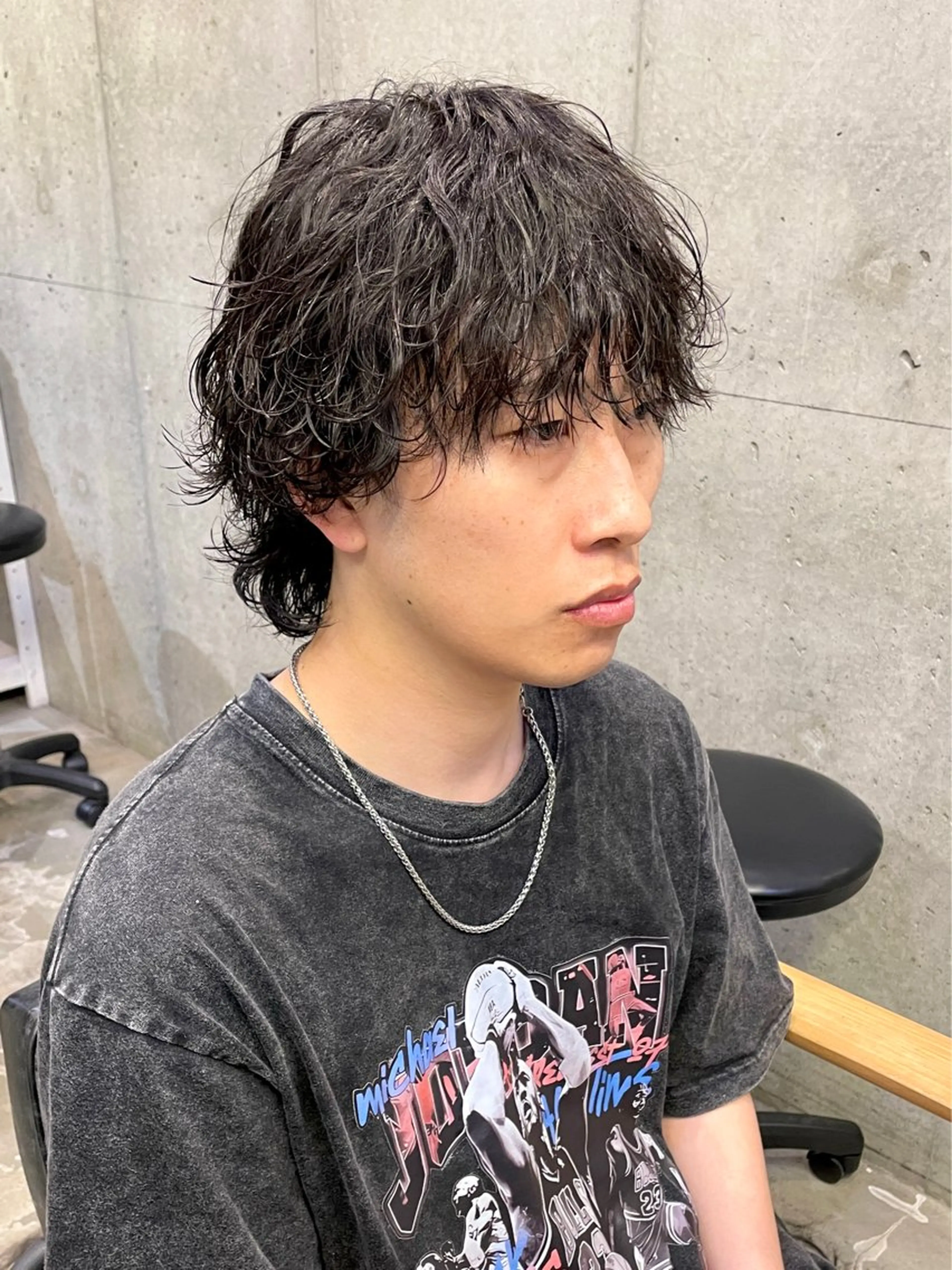 ミディアム パーマ メンズ 西大島美容師 渡部仁太のヘアスタイル