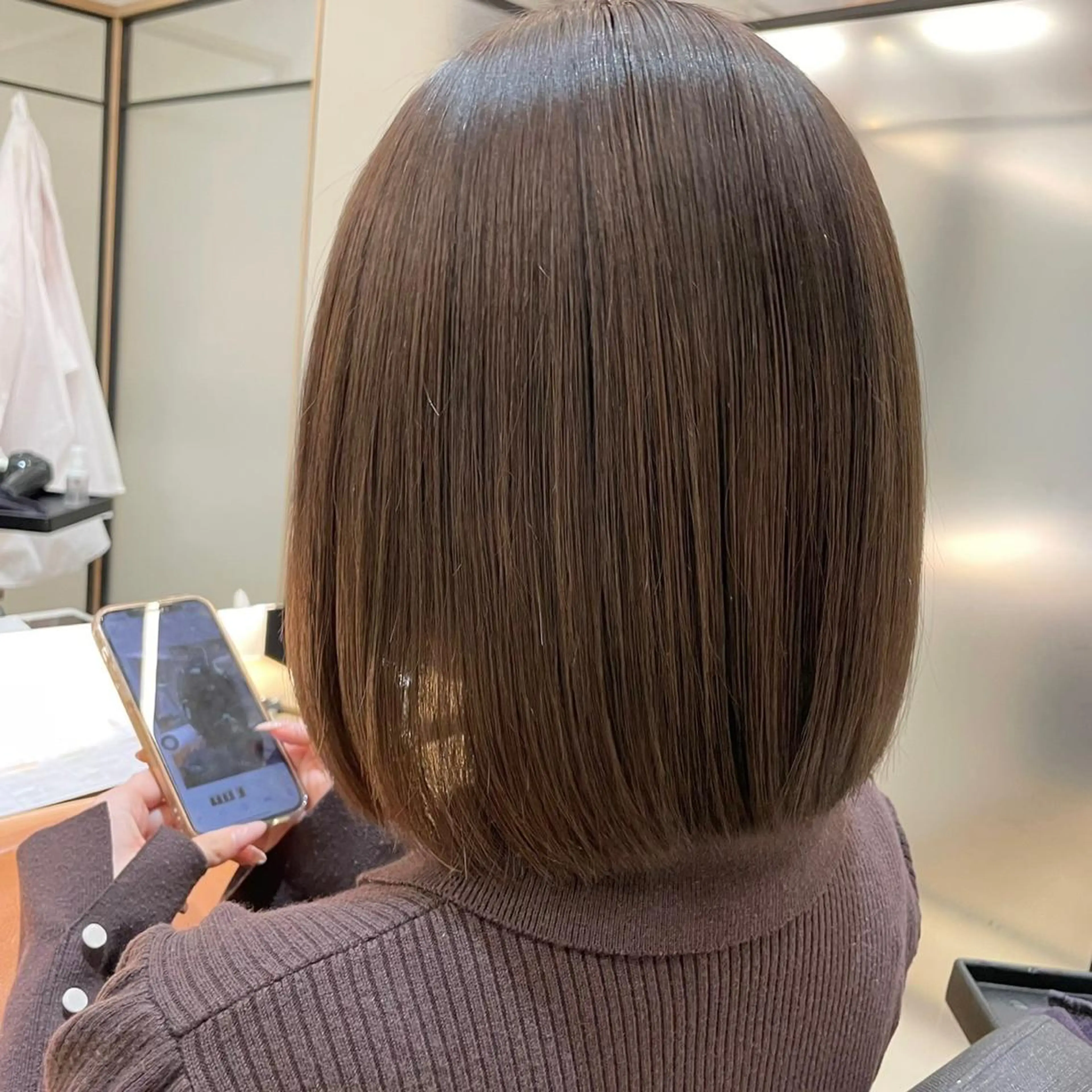 ミディアム ヘアカラー ついざき はるかのヘアスタイル