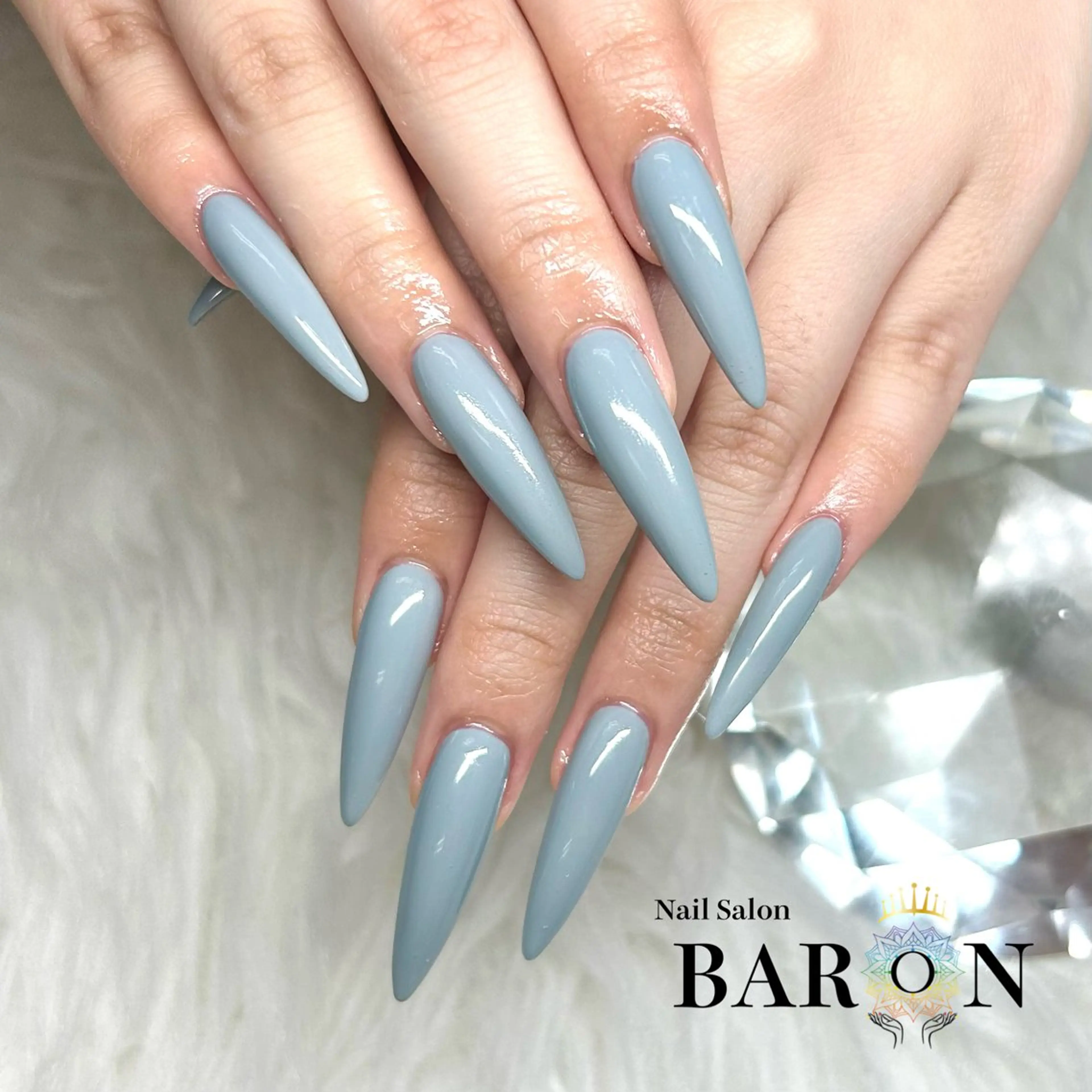 ネイル ブルー ♛︎BARON♛︎ SUMIRE.のネイルデザイン