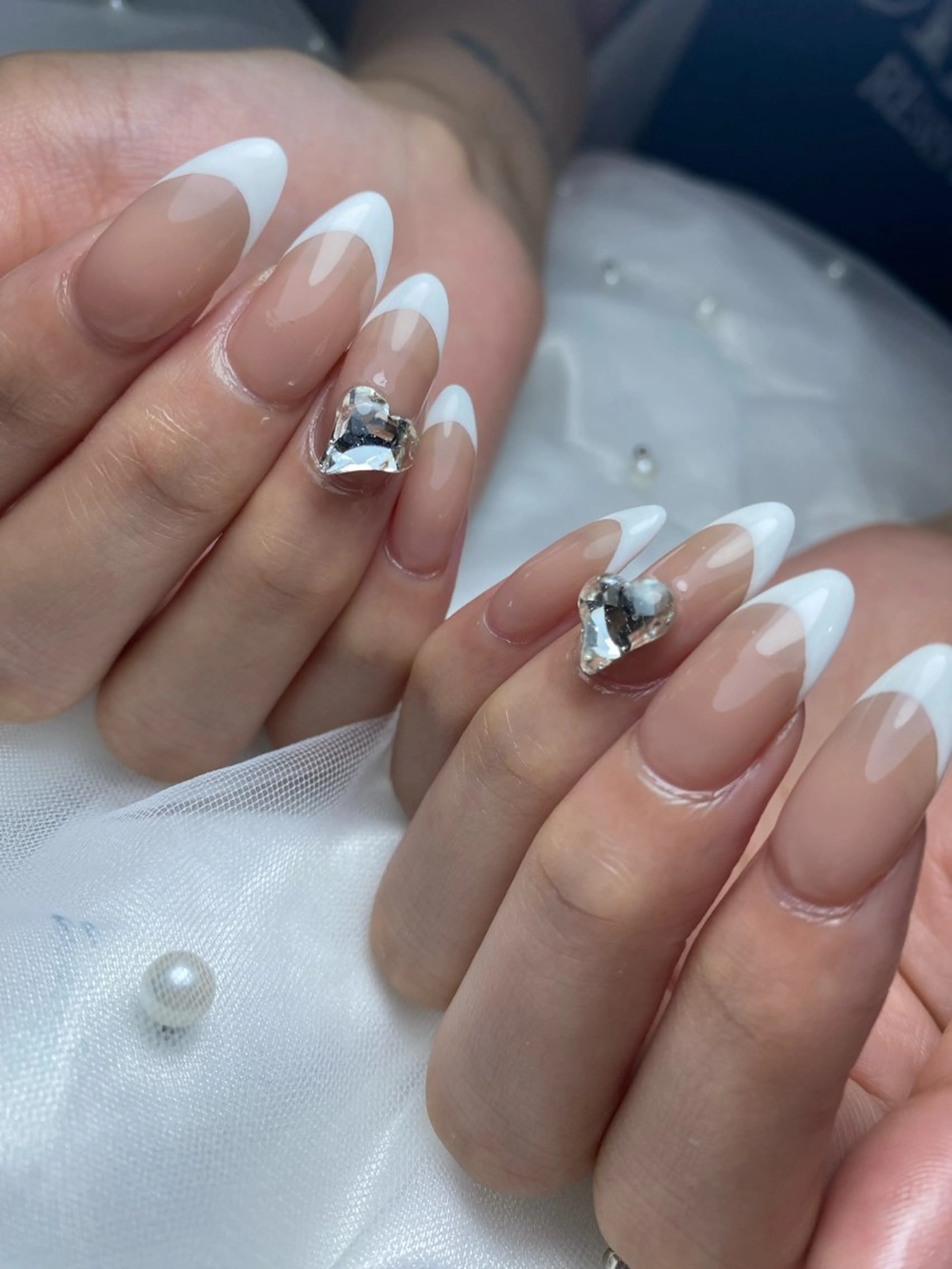 ネイル フラッシュネイル フレンチネイル ジェルネイル グラデーション ハート Marina 《REILLY.》のネイルデザイン