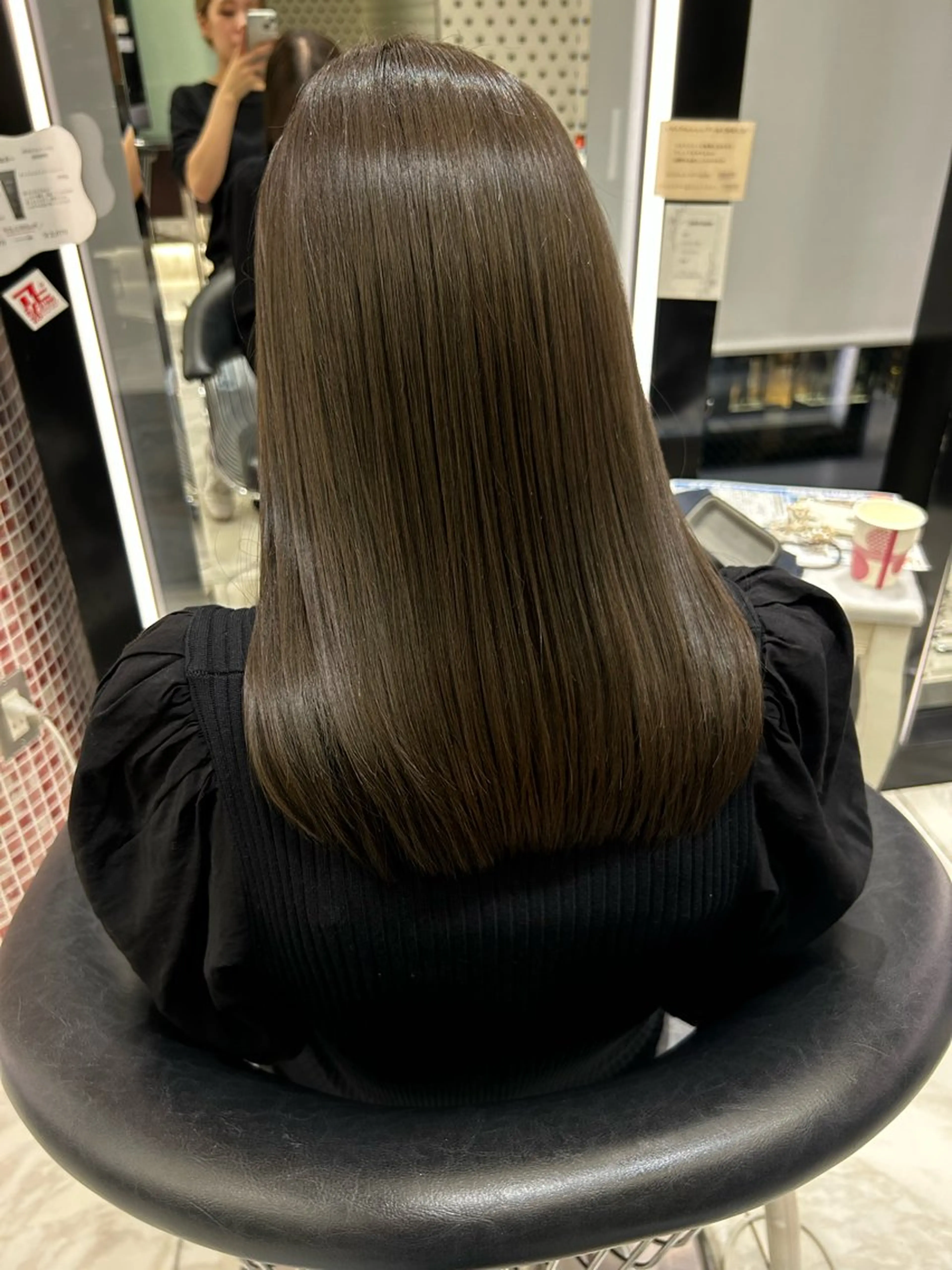 セミロング カラー 韓国っぽ透け感カラー マンツーマン🫧なおのヘアスタイル