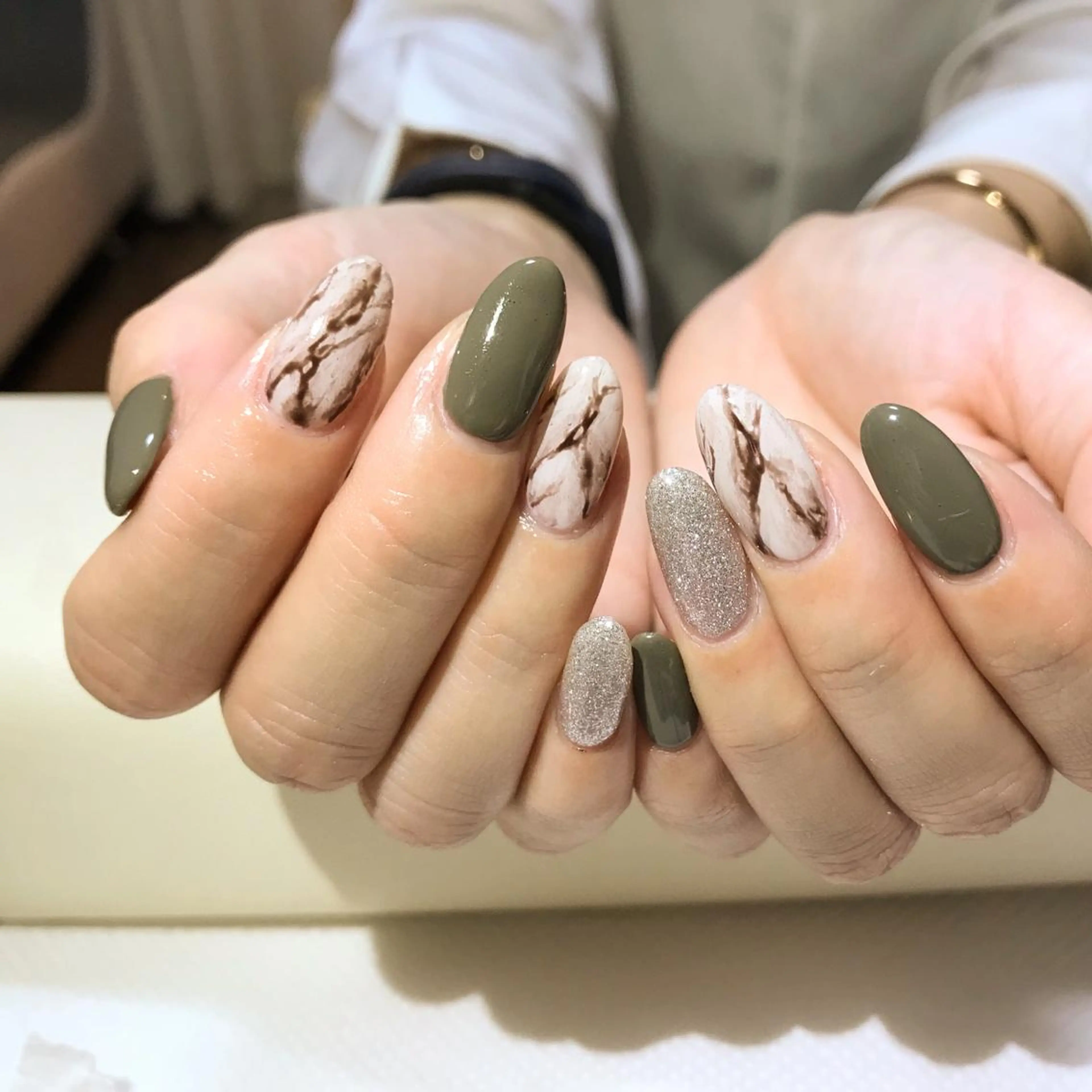 ネイル ブラウン フットネイル 大理石ネイル(マーブル) シンプルネイル 春ネイル nail fufla ♡yamane♡のネイルデザイン