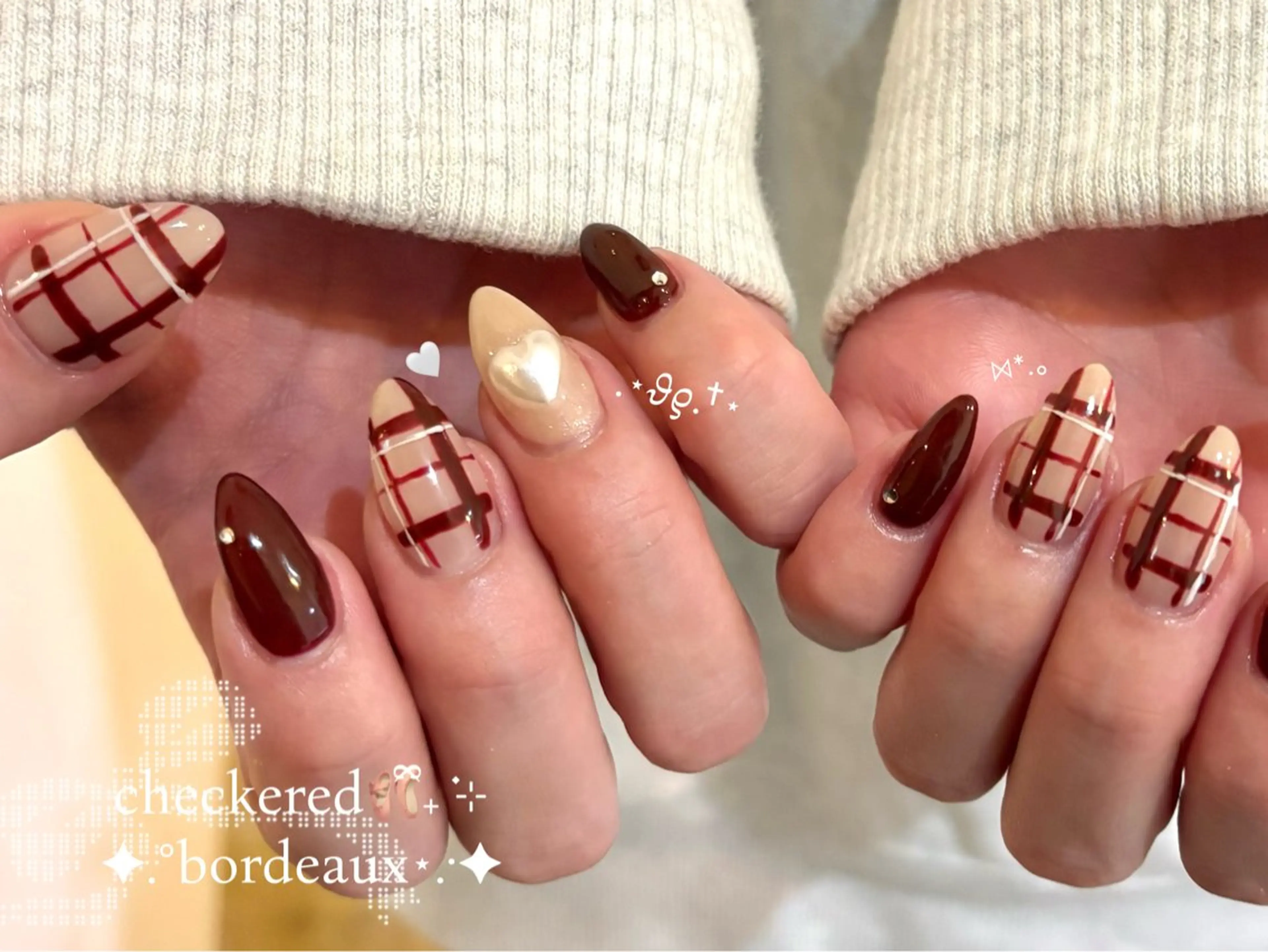 ネイル ボルドー ジェルネイル パラジェル 冬ネイル EmaNail 肥後橋店🤍YURIのネイルデザイン