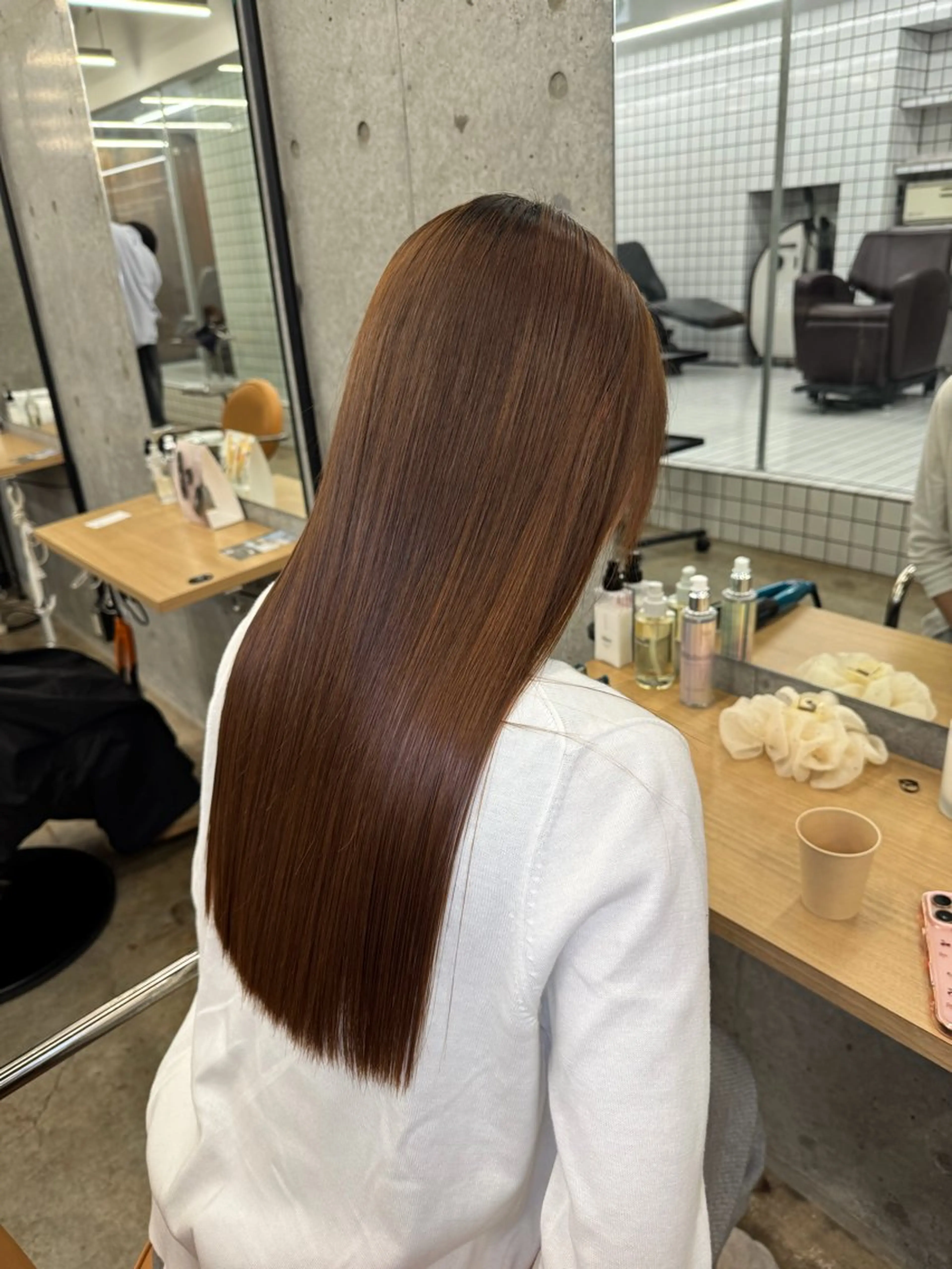 ロング 髪質改善 レイヤーカット 縮毛矯正 トリートメント 縮毛矯正 トリートメント 縮毛矯正×髪質改善× 艶髪カラー　吉原和磨のヘアスタイル