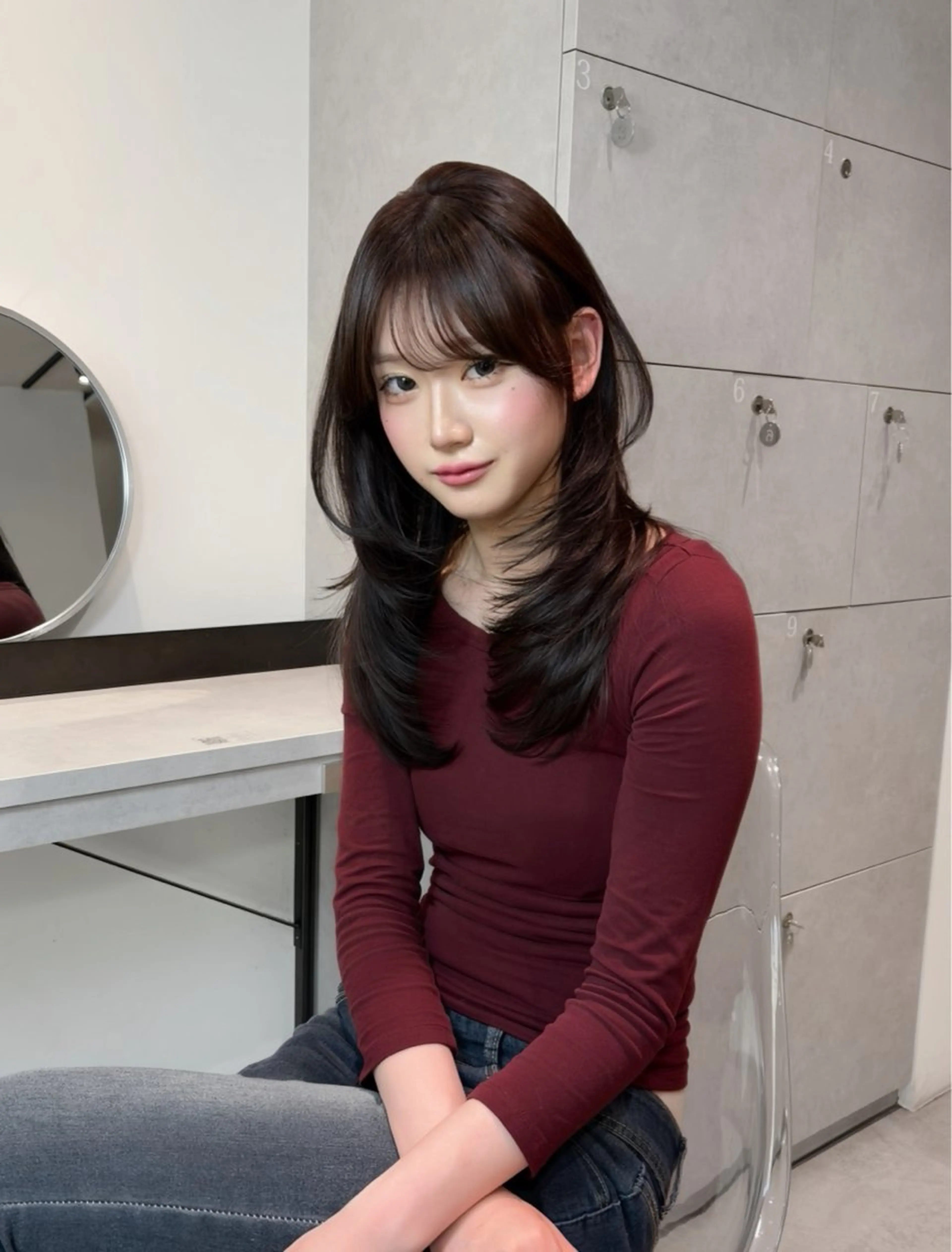 ロング ハッシュカット ハイレイヤー レイヤーカット 吉村 駿佑のヘアスタイル