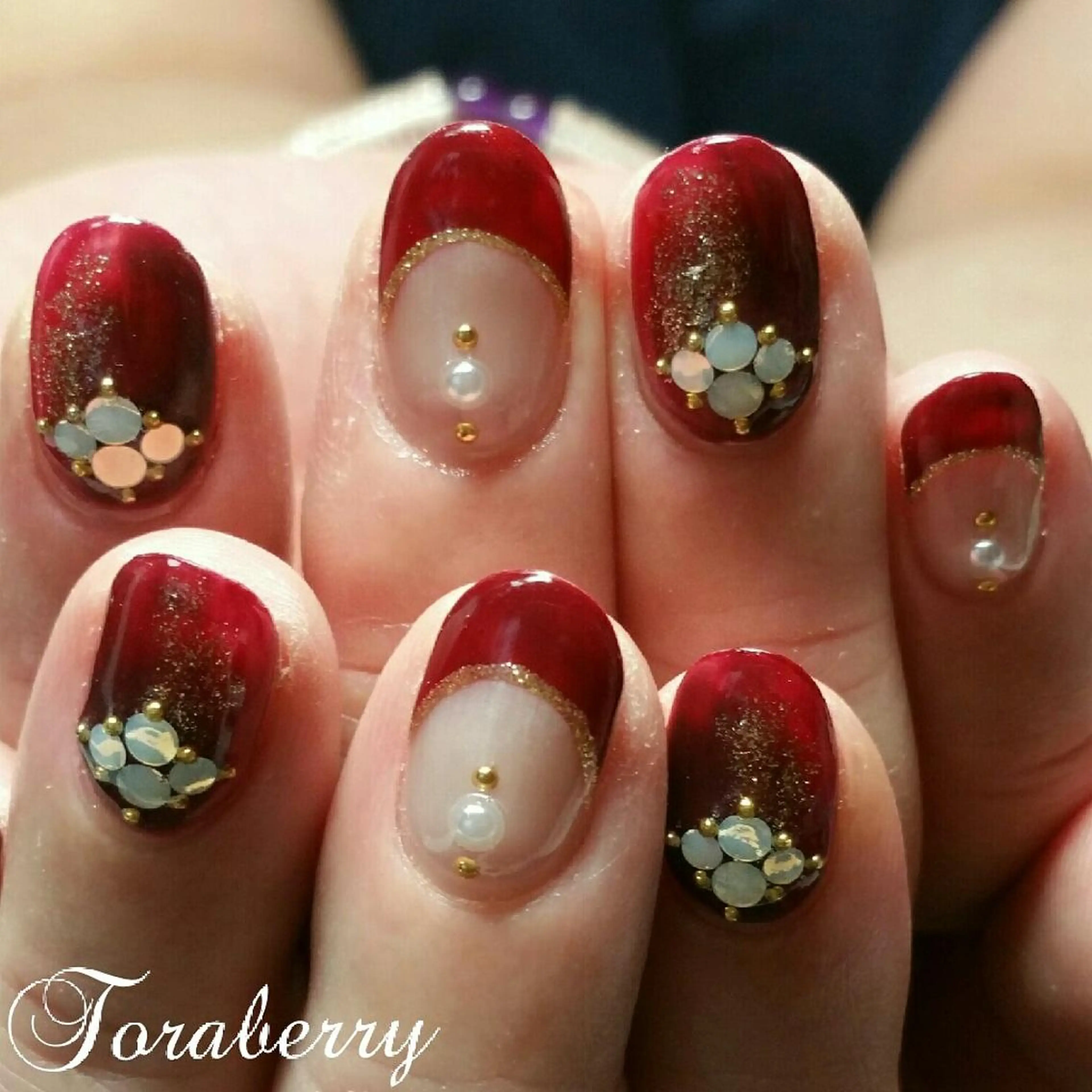 ネイル ボルドー 持ち込み ネイリスト なつみのネイルデザイン