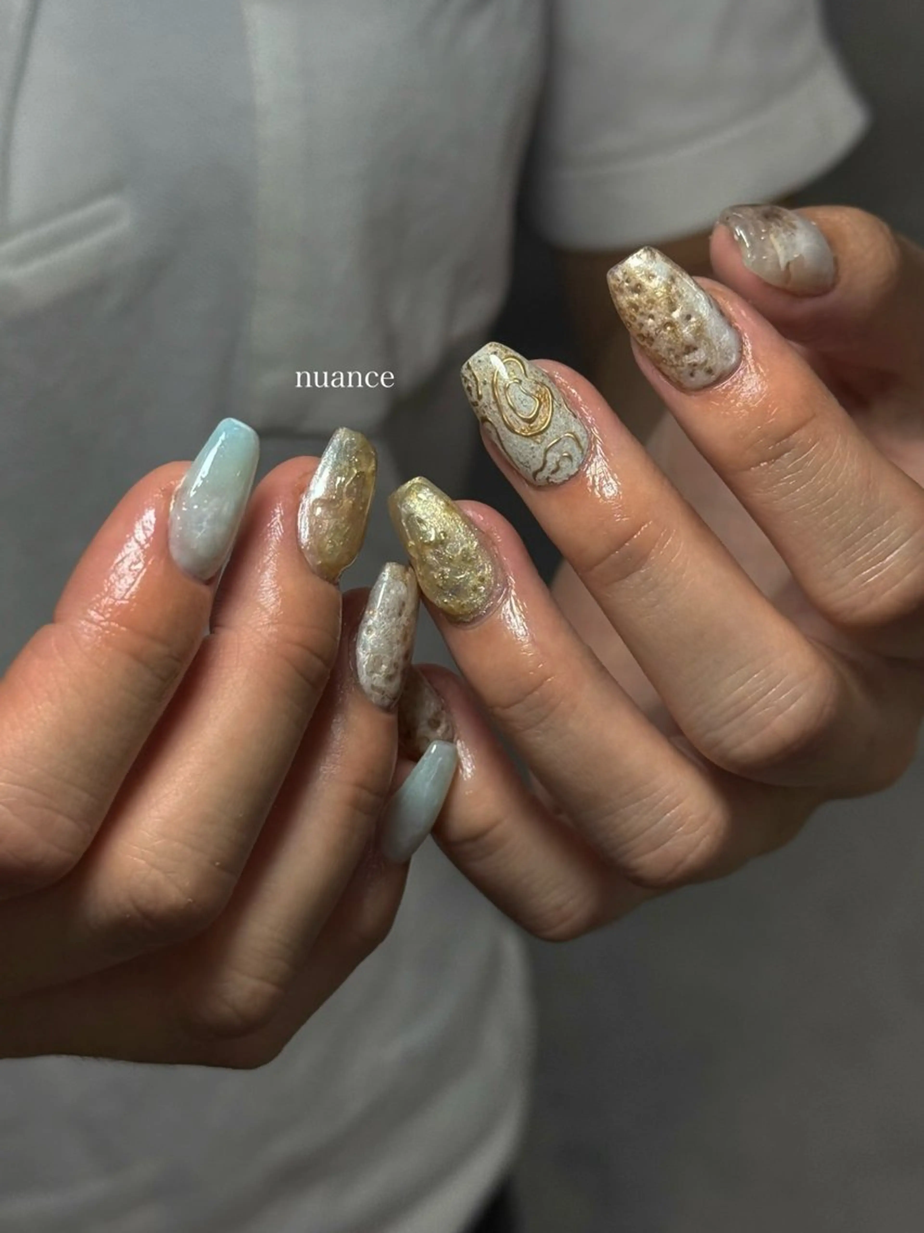 ネイル 長さ出し ニュアンスネイル ハンドネイル MISATO ネイリスト福岡/薬院のネイルデザイン