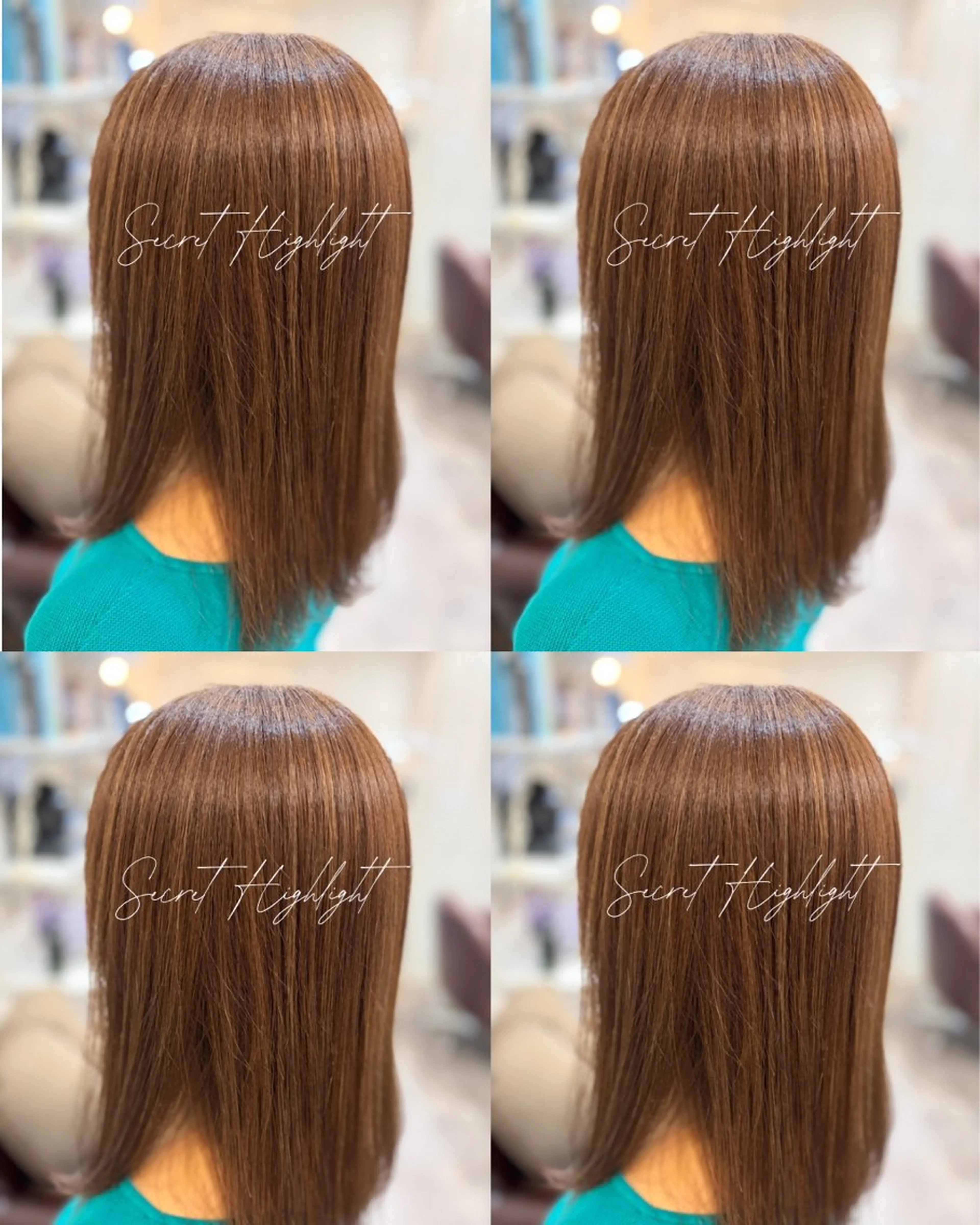 セミロング カラー ハイライトカラー ハイライト ヘアカラー えぐち きよとのヘアスタイル