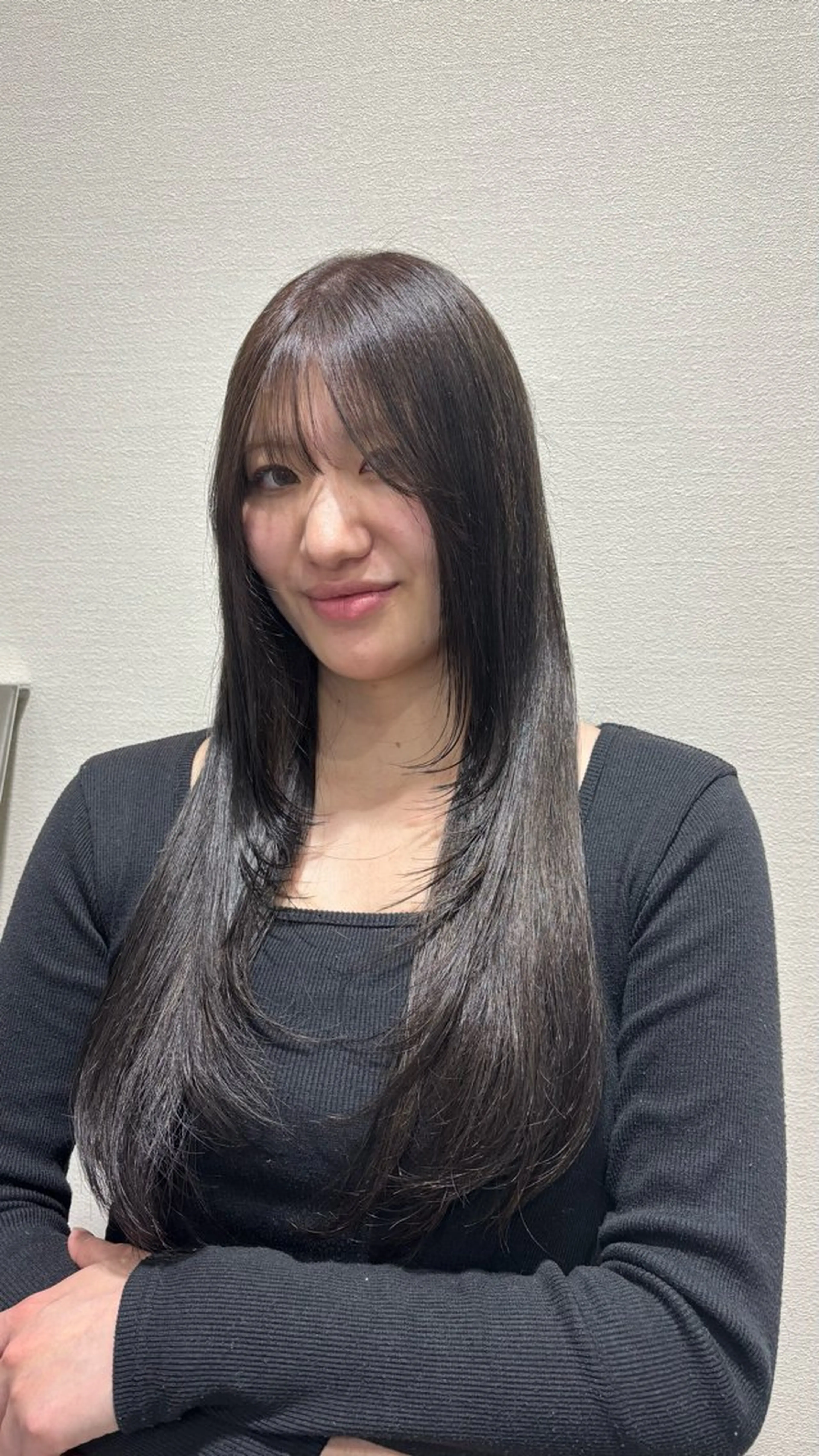 ロング 顔まわりレイヤー 顔周りカット レイヤーカット カット ヘアカラー 髙杉 舞羽のヘアスタイル