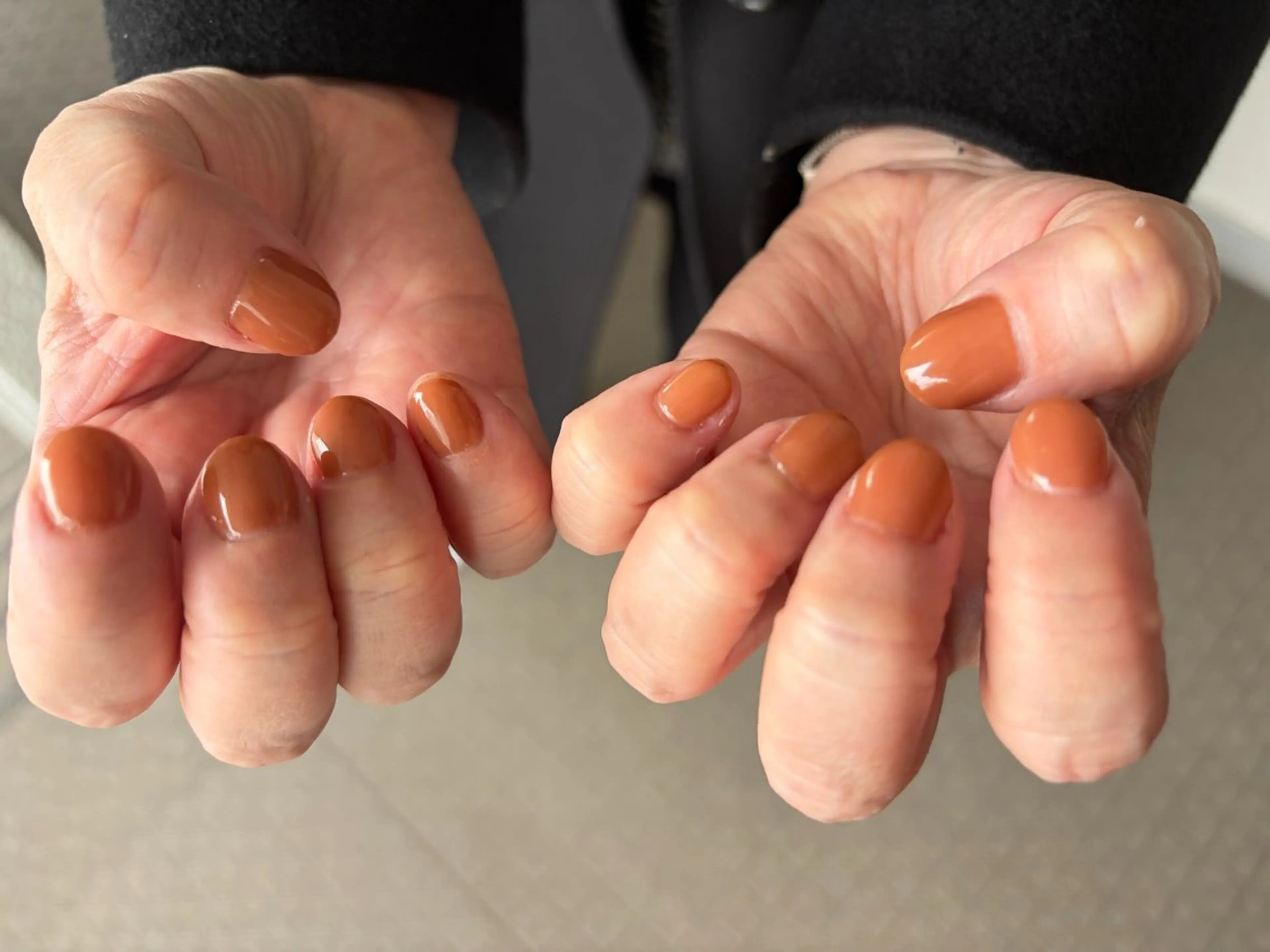 ネイル ブラウン ラメ(グリッター) ワンカラーネイル 【カメレオン】宇野 恵のネイルデザイン