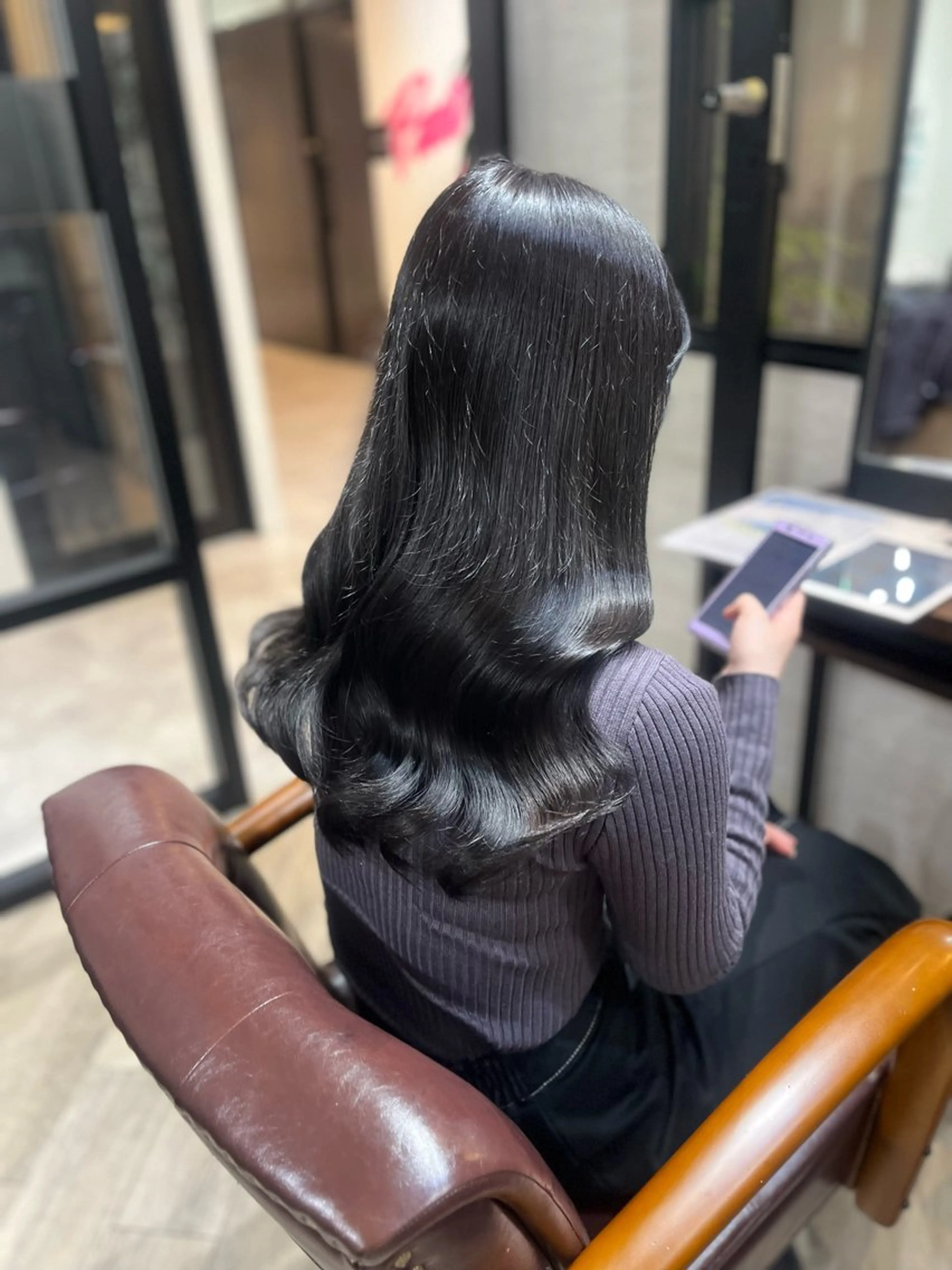 ロング カラー アッシュ ブルーカラー ブルーアッシュ 🫧ぷる艶カラー🫧 Yuubi🦩のヘアスタイル